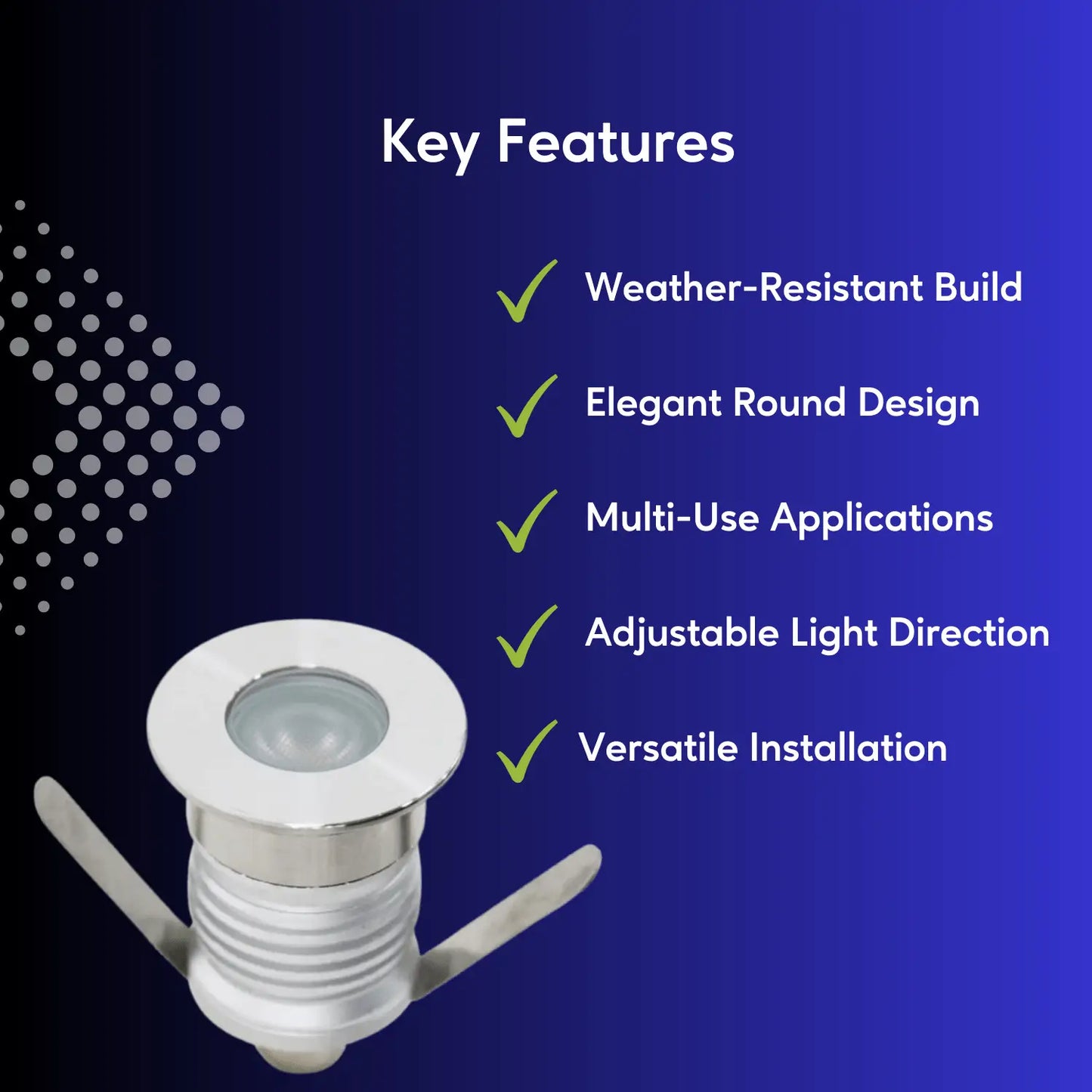 Mini Milk Cap In-Ground Well LED Light Fixture 3W 2700K 12-24V DC Input - Milk Cap / 3 Watt LED / 12-24 Volts DC - Well