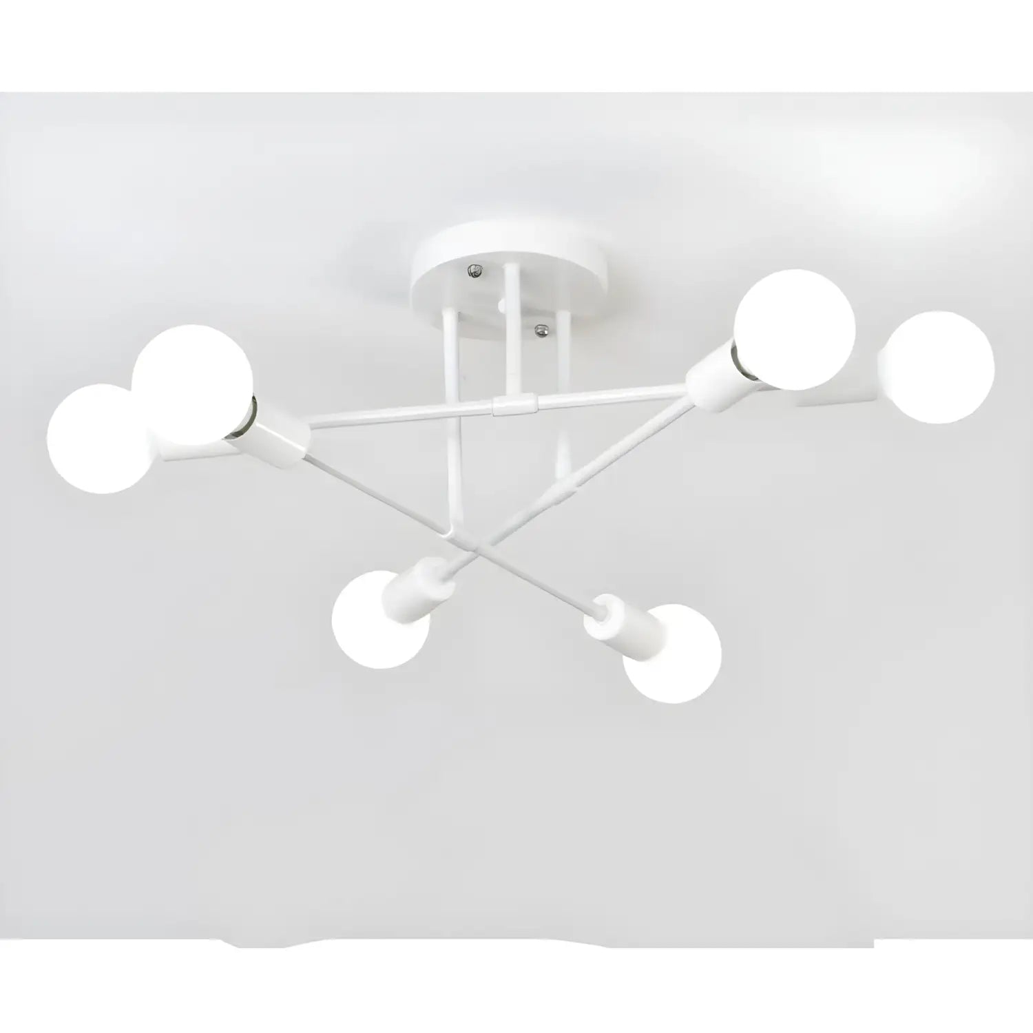 Modern 6 Head LED Chandelier with Black White and Gold Finish - White / Warm light with led bulb - Ceiling Light