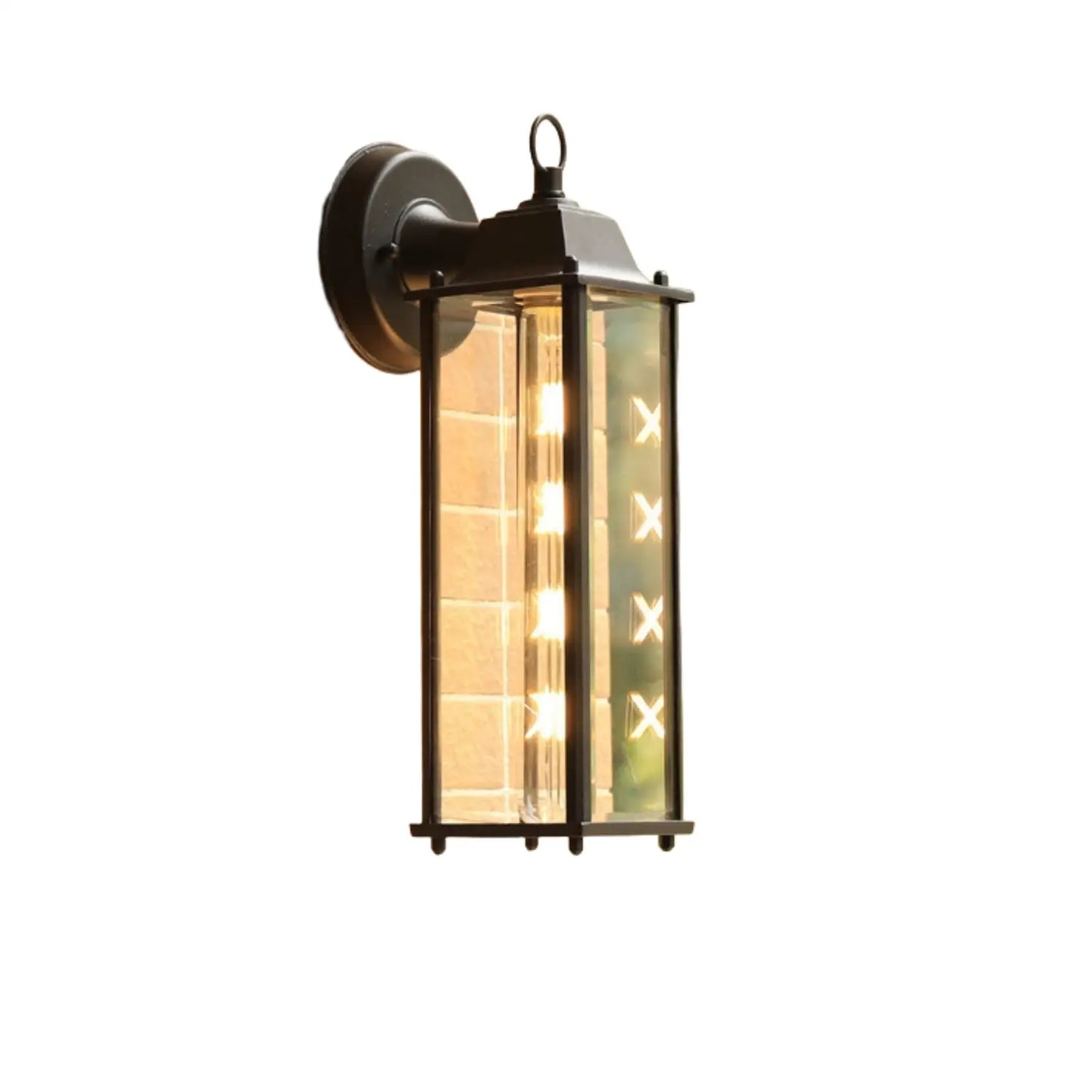 Modern Aluminum Wall Lamp for Outdoor with Clear & Frosted Glass Options Black Long Clear Glass 12V Hanging Light
