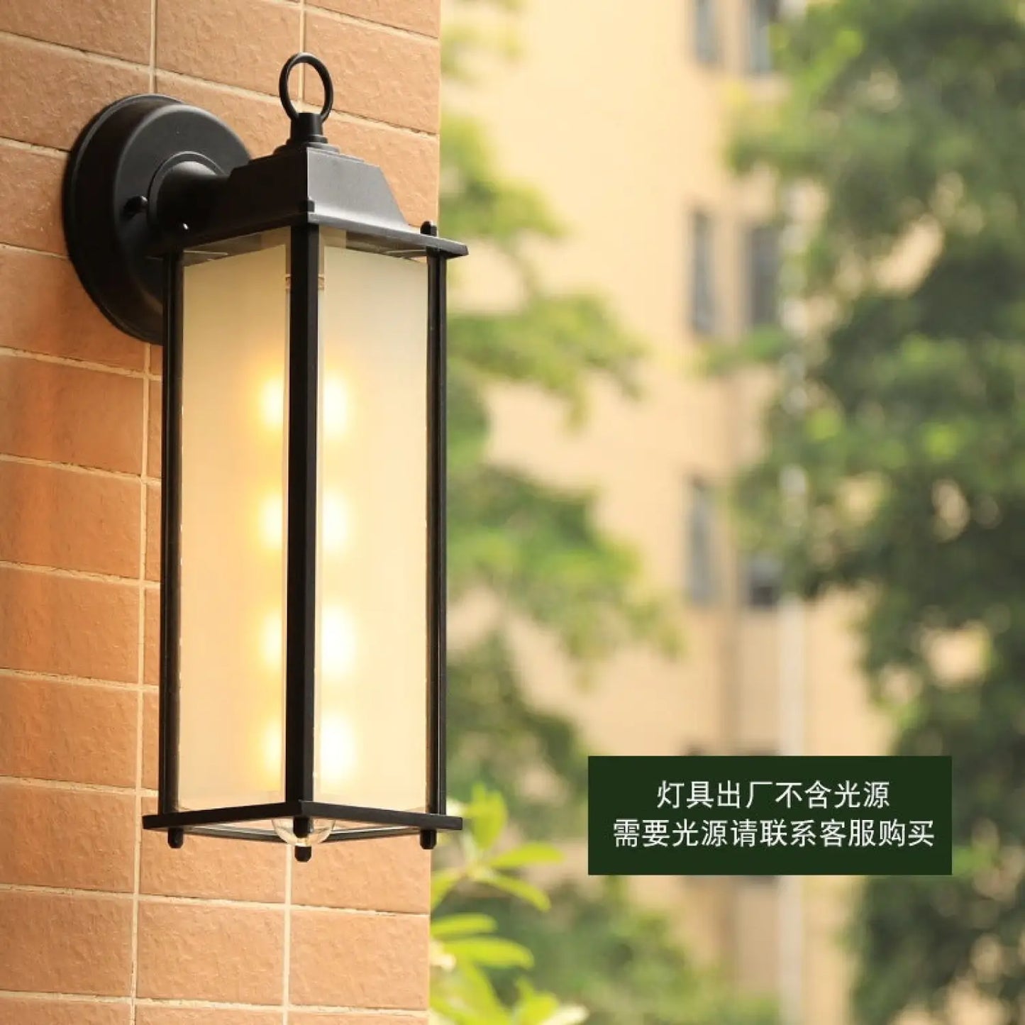American European Modern And Simple Outdoor Balcony Light Waterproof Wall Lamp Black Long Frosted Glass 12V Hanging