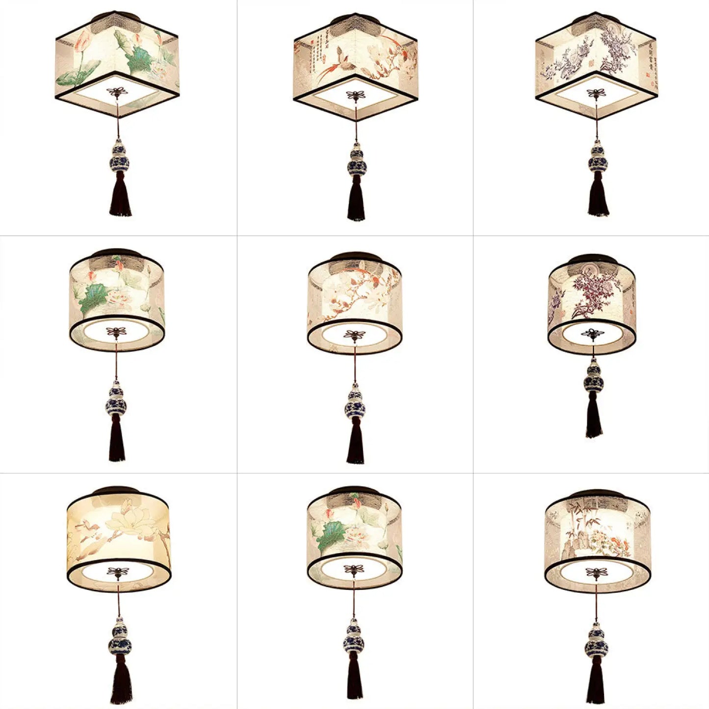 Modern Ceiling Lamp for Living Room with Soft Fabric Shade - 12V Hanging Light