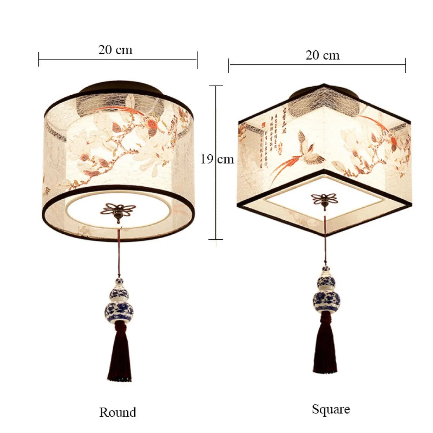 Modern Ceiling Lamp for Living Room with Soft Fabric Shade - 12V Hanging Light