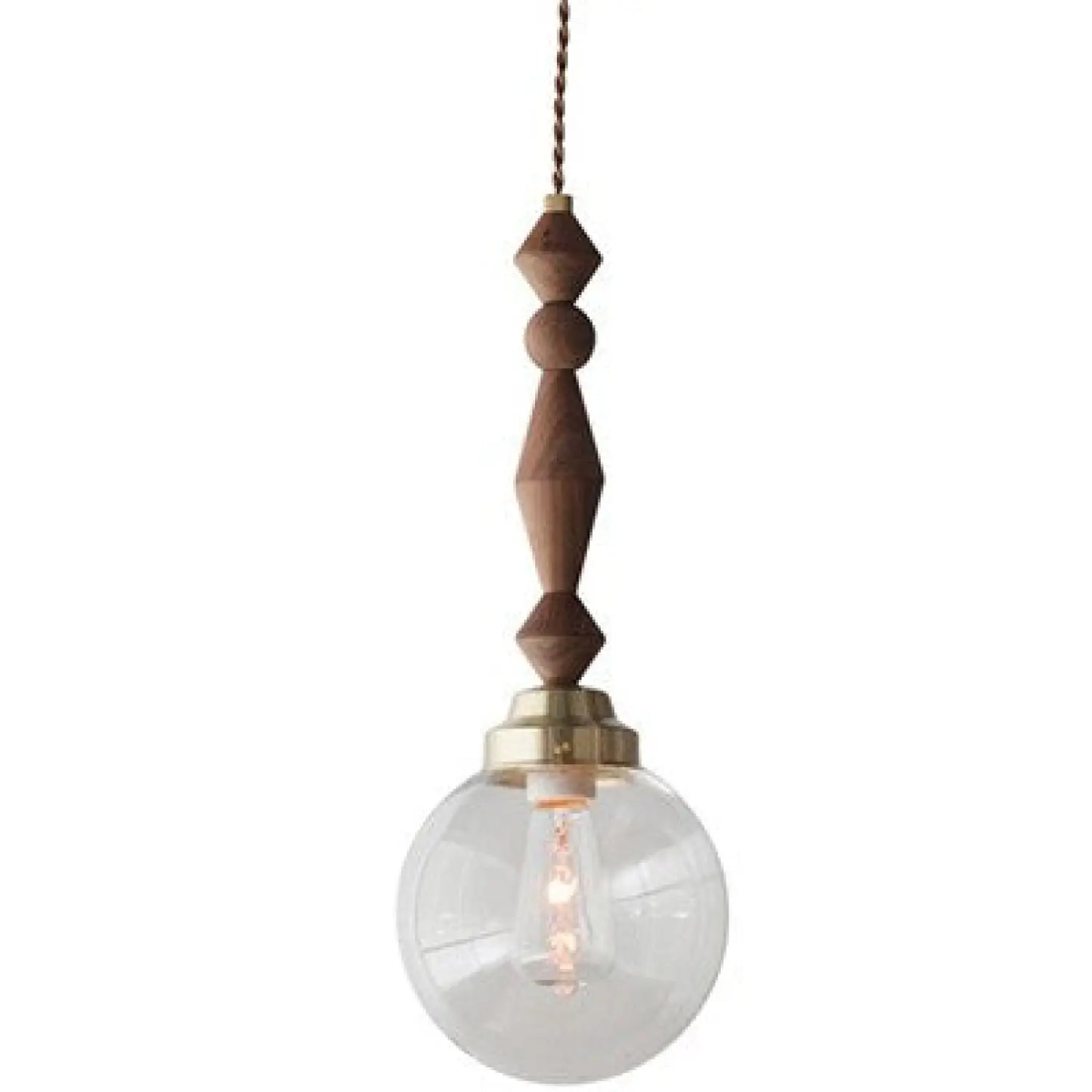 Modern Glass Chandelier – Elegant Iron & Glass Pendant Light with 3000K Warm Glow - Walnut - Hanging Light