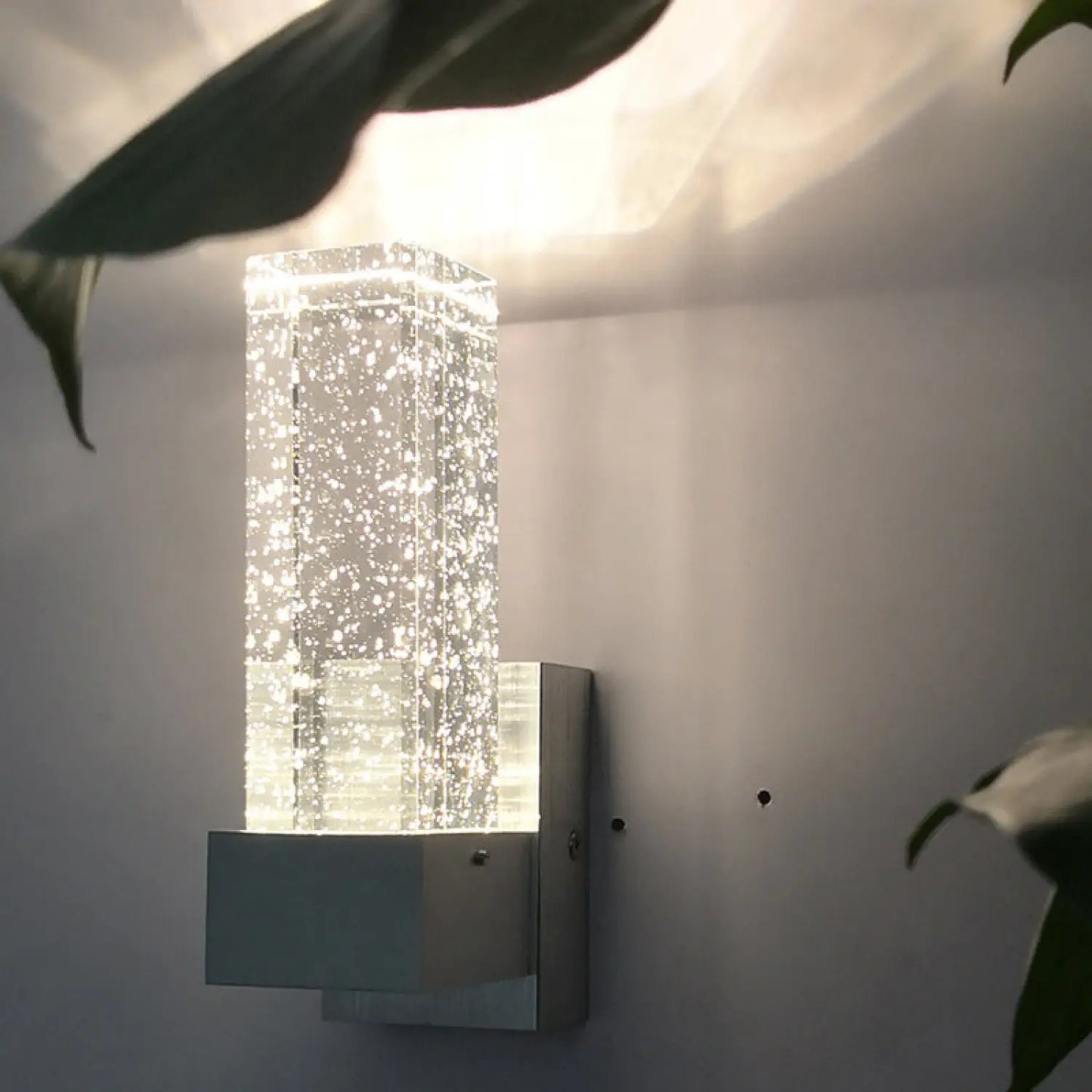 Modern LED Bubble Lamp with Crystal Design for Elegant Wall Lighting - White - Wall Mount Fixture
