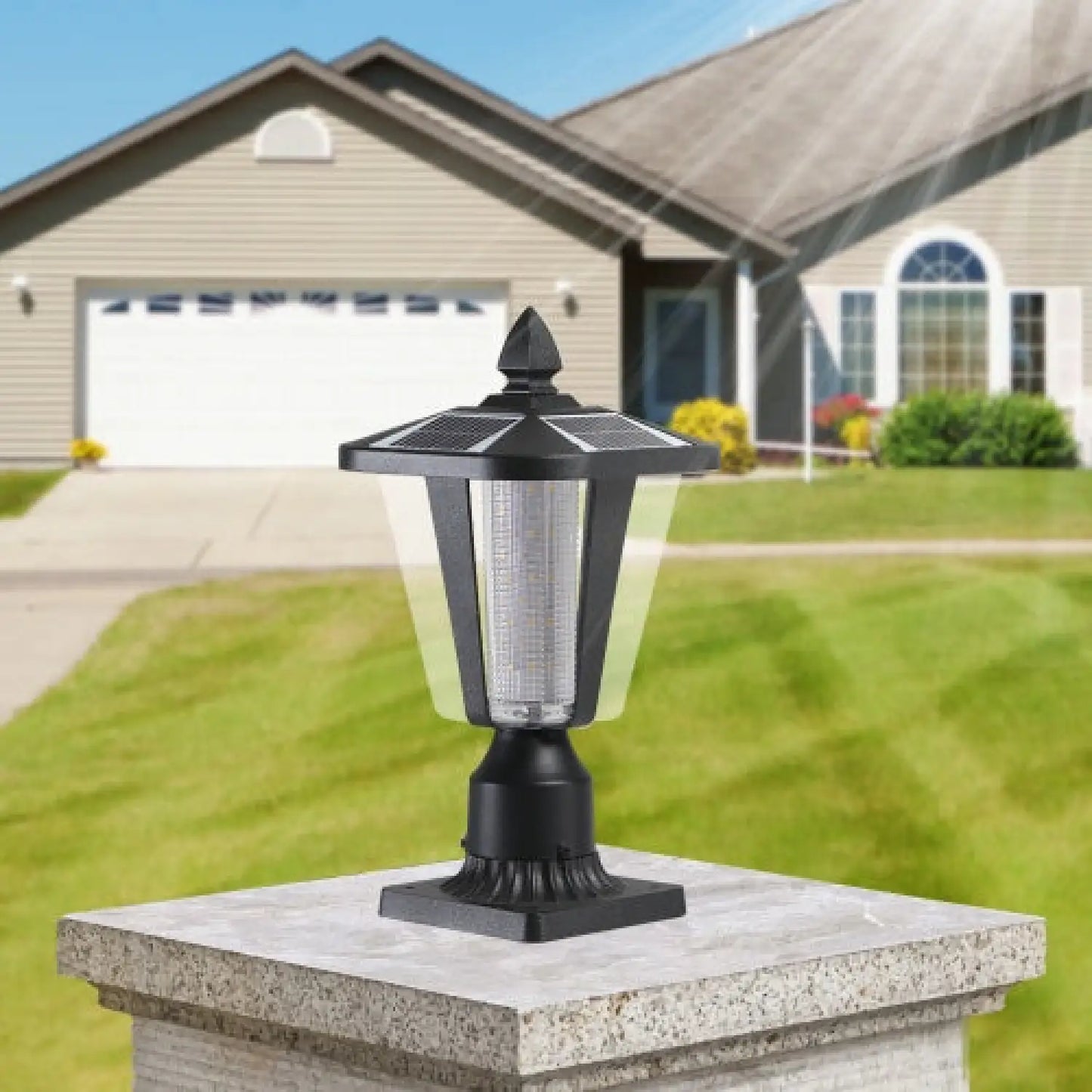 Modern Solar LED Lights with Adjustable Brightness for Pillars - Black - 12V Hanging Light