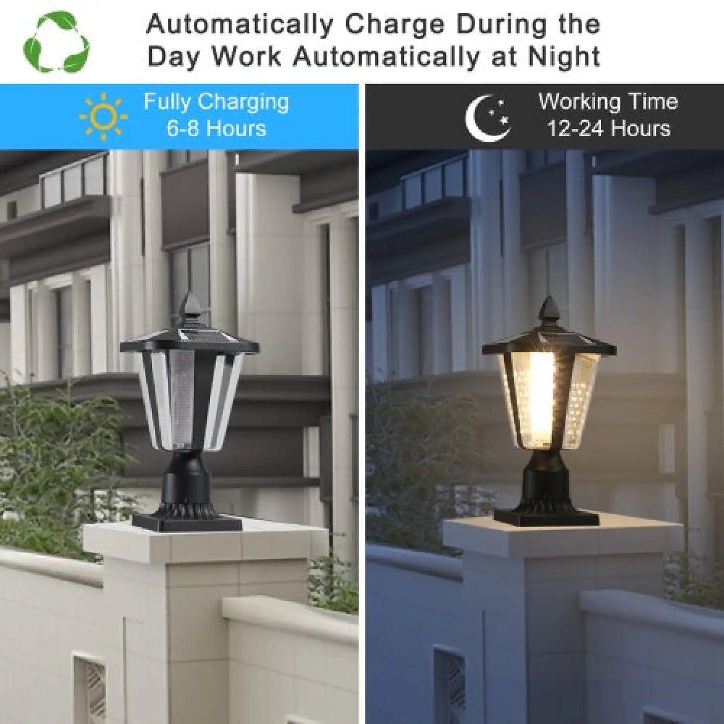 Modern Solar LED Lights with Adjustable Brightness for Pillars - Black - 12V Hanging Light