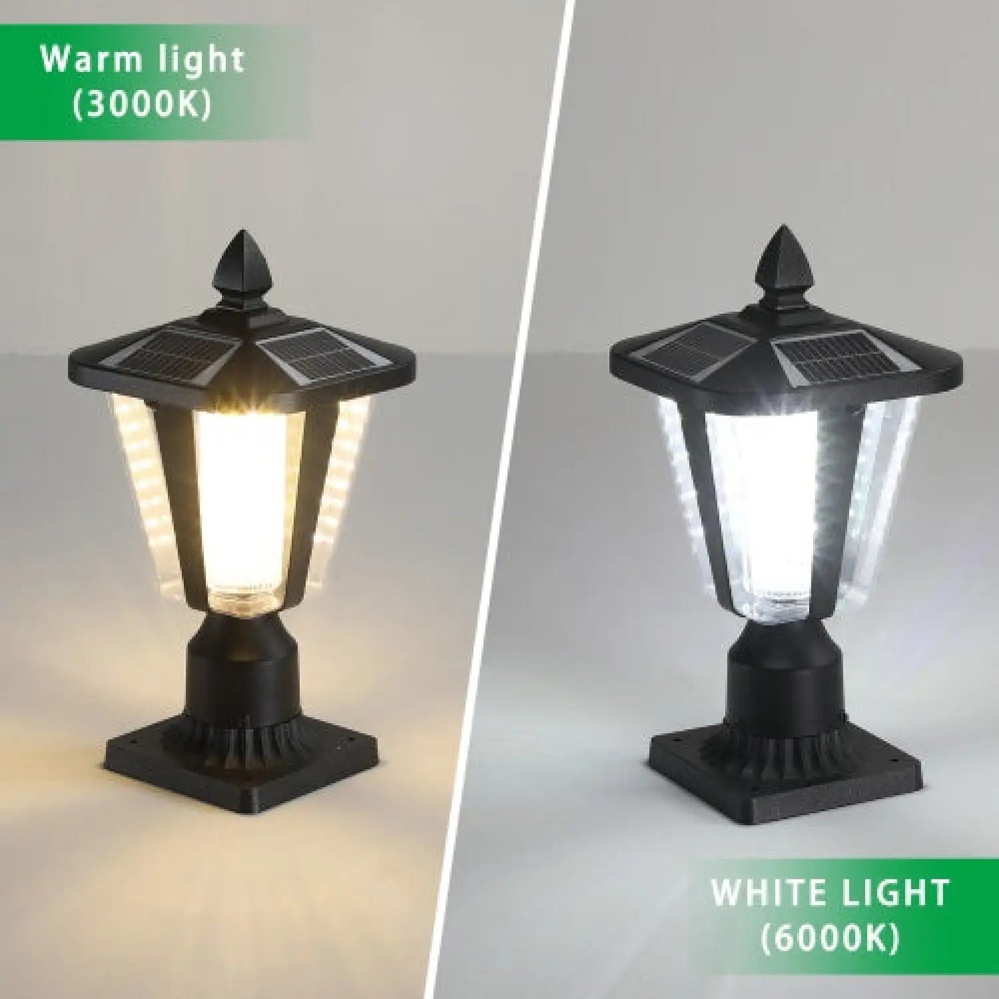 Modern Solar LED Lights with Adjustable Brightness for Pillars - Black - 12V Hanging Light