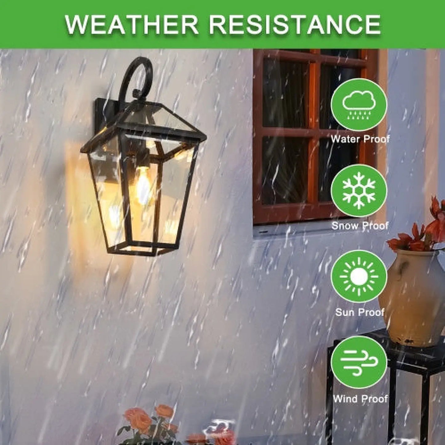 Modern Wall Lights - Outdoor Waterproof Wall Lamps (2-Pack) - Black - Wall Mount Fixture