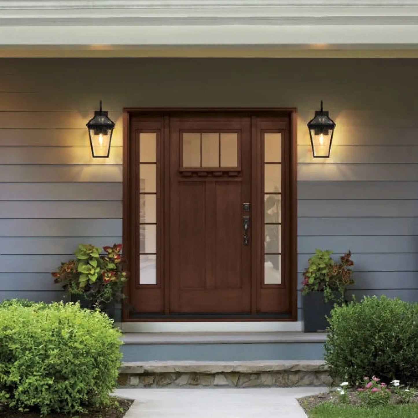 Modern Wall Lights - Outdoor Waterproof Wall Lamps (2-Pack) - Black - Wall Mount Fixture
