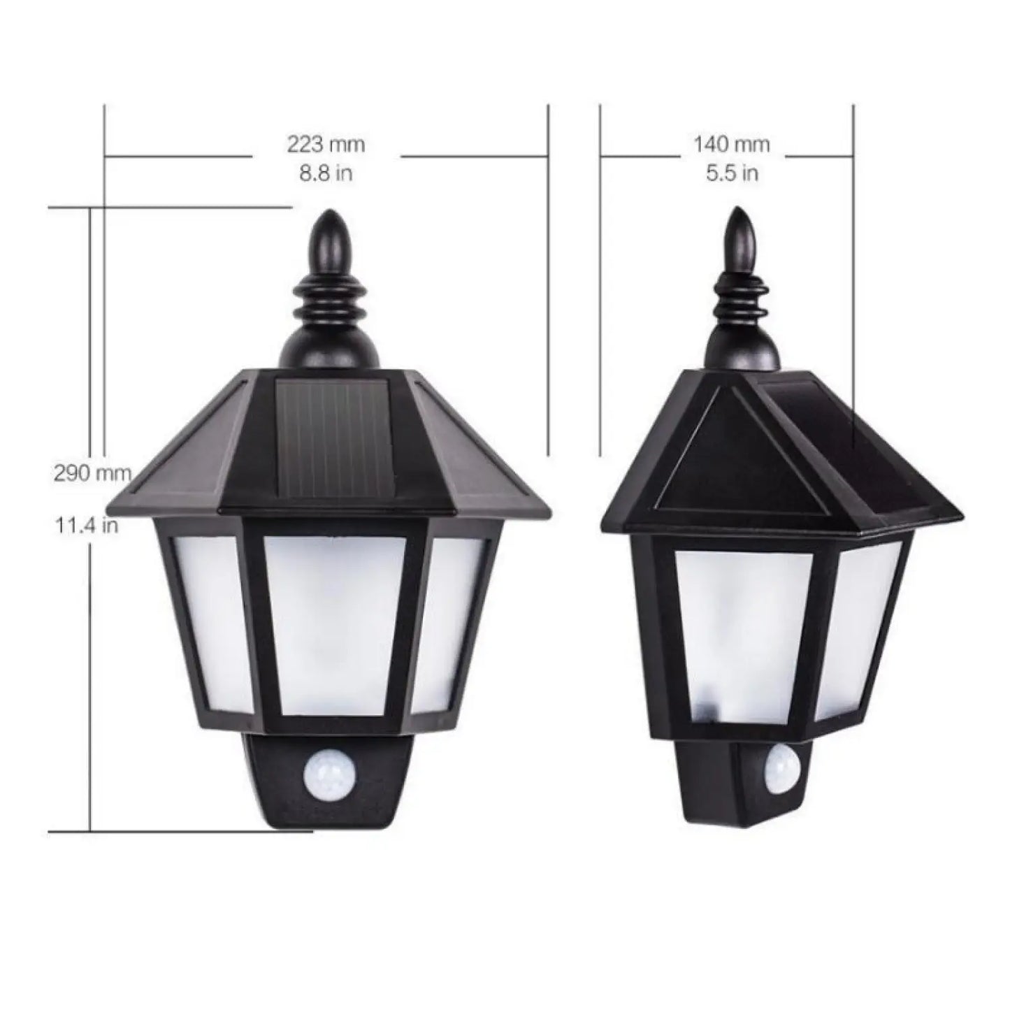 Motion Activated Solar Wall Lamp for Outdoor Lighting with Waterproof - default - Wall Mount Fixture