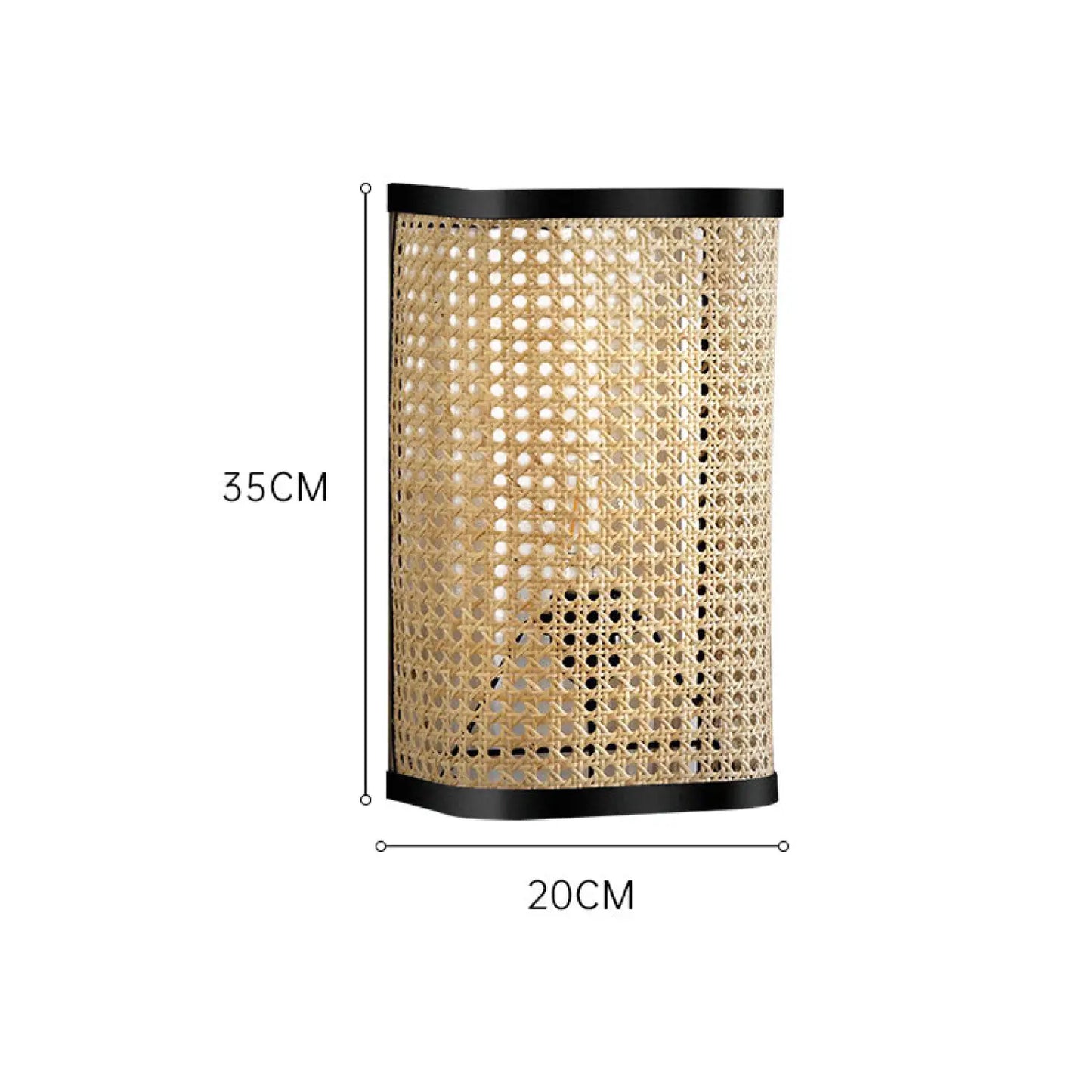 Natural Rattan Wall Lamps for Bedside Aisle & Living Room Lighting - Rattan - 12V Hanging Light