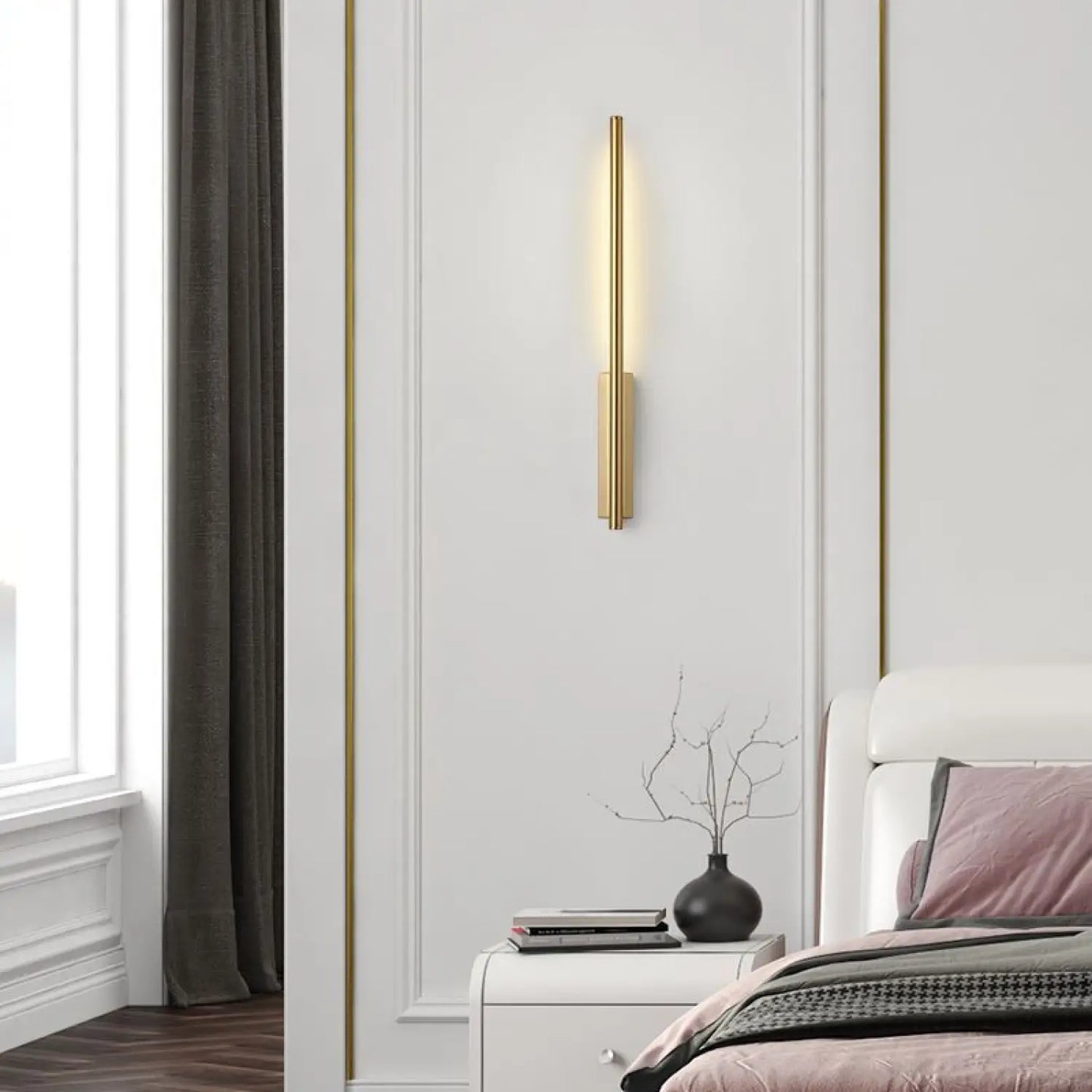 Nordic Style Wall Lamps for Living Room with Elegant Golden Lines - 12V Hanging Light