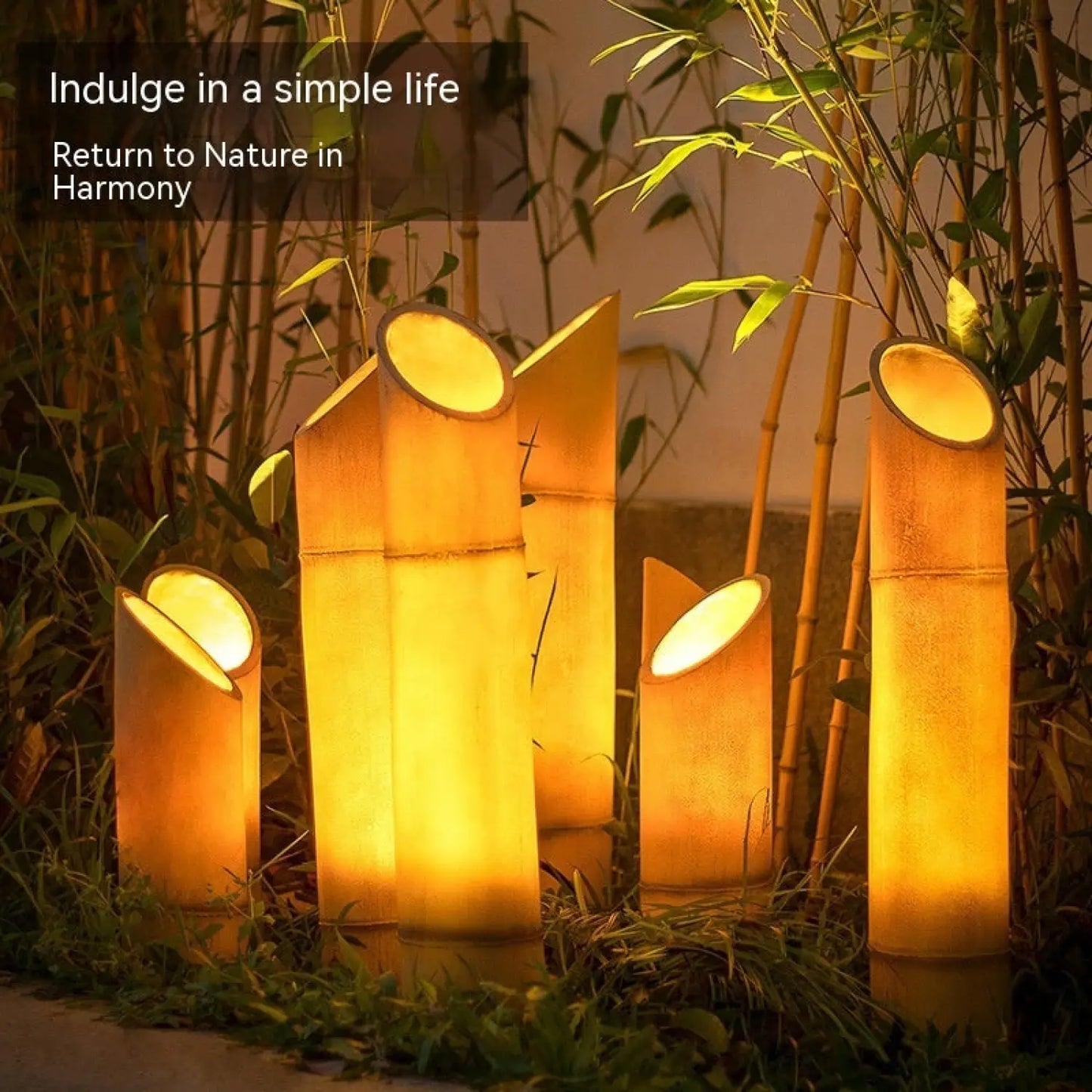Outdoor Lamp for House - Solar Powered Bamboo Light - Solar Light
