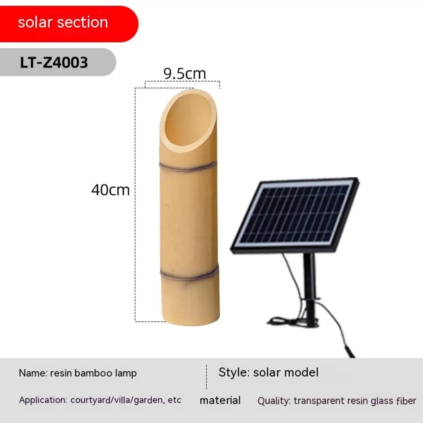 Outdoor Lamp for House - Solar Powered Bamboo Light - Solar Light