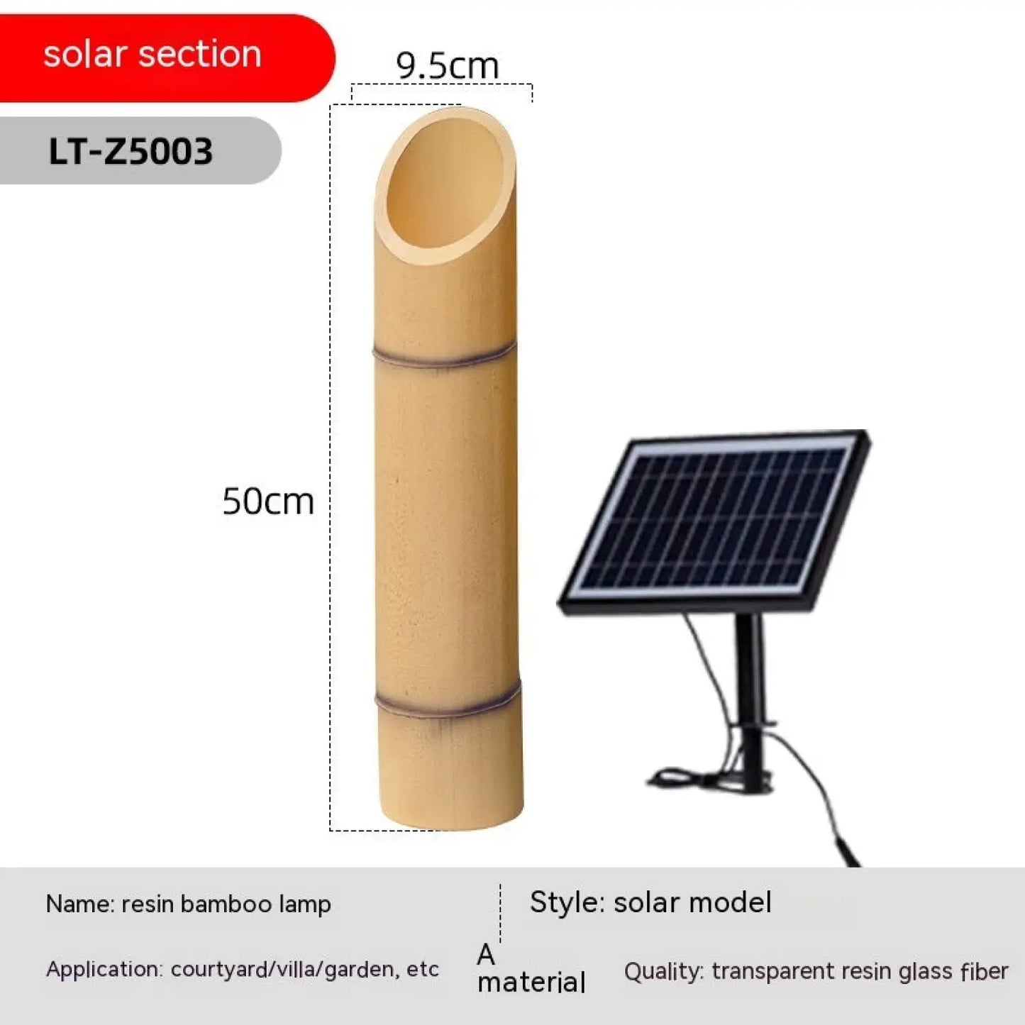 Outdoor Lamp for House - Solar Powered Bamboo Light - Solar Light