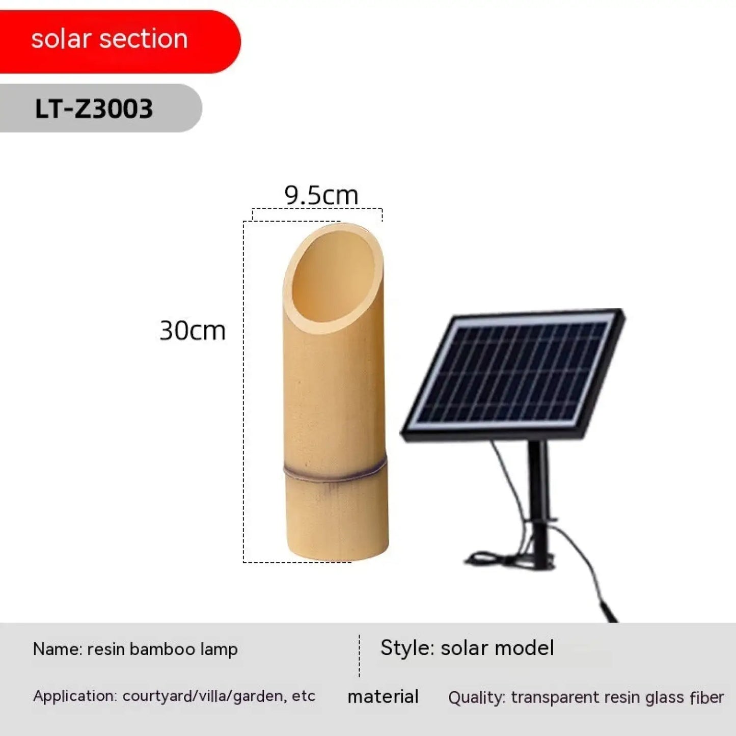 Outdoor Lamp for House - Solar Powered Bamboo Light - Solar Light
