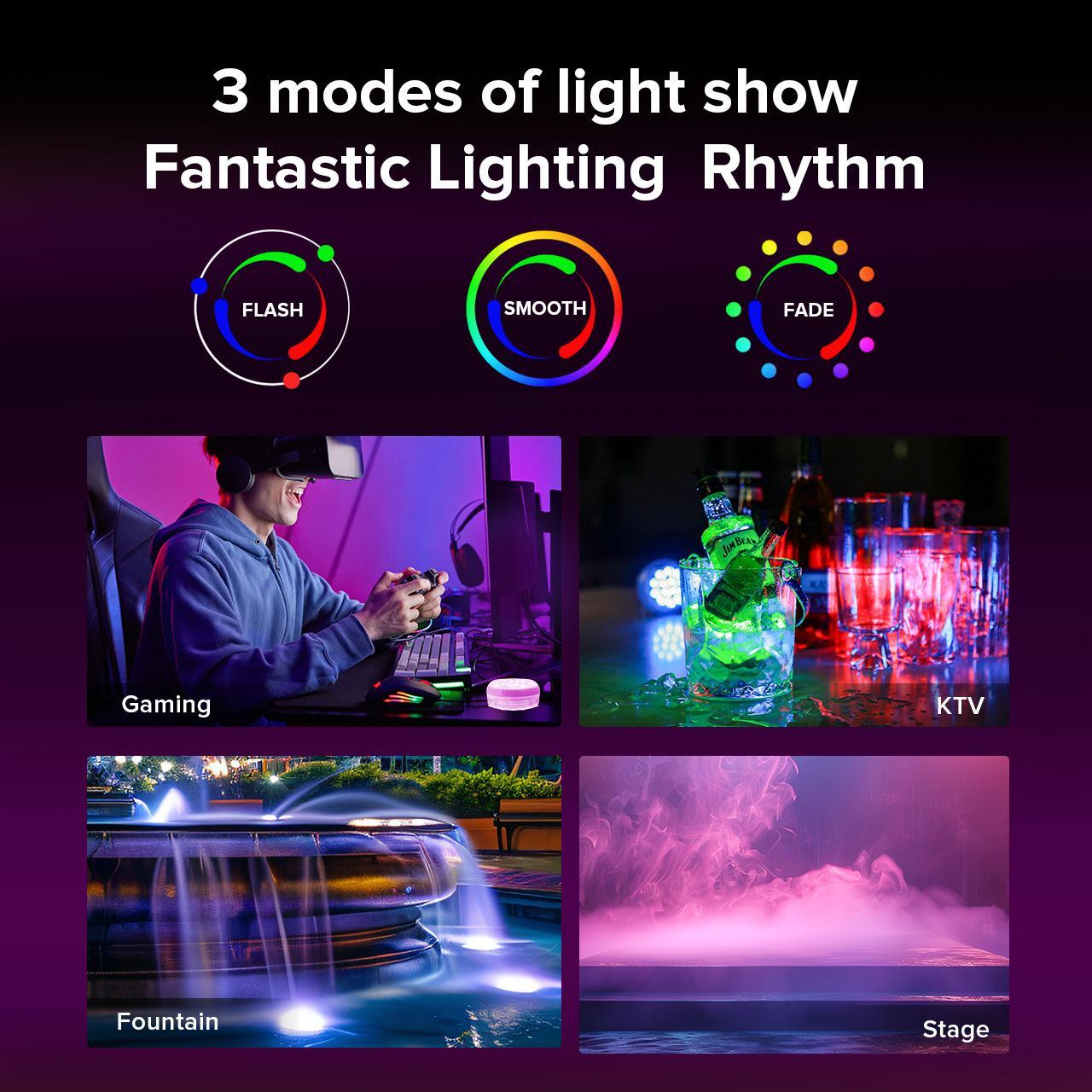 Outdoor LED Lights Waterproof RGB Pool Lamp with 20-Hour Runtime - 4pack - 12V Hanging Light