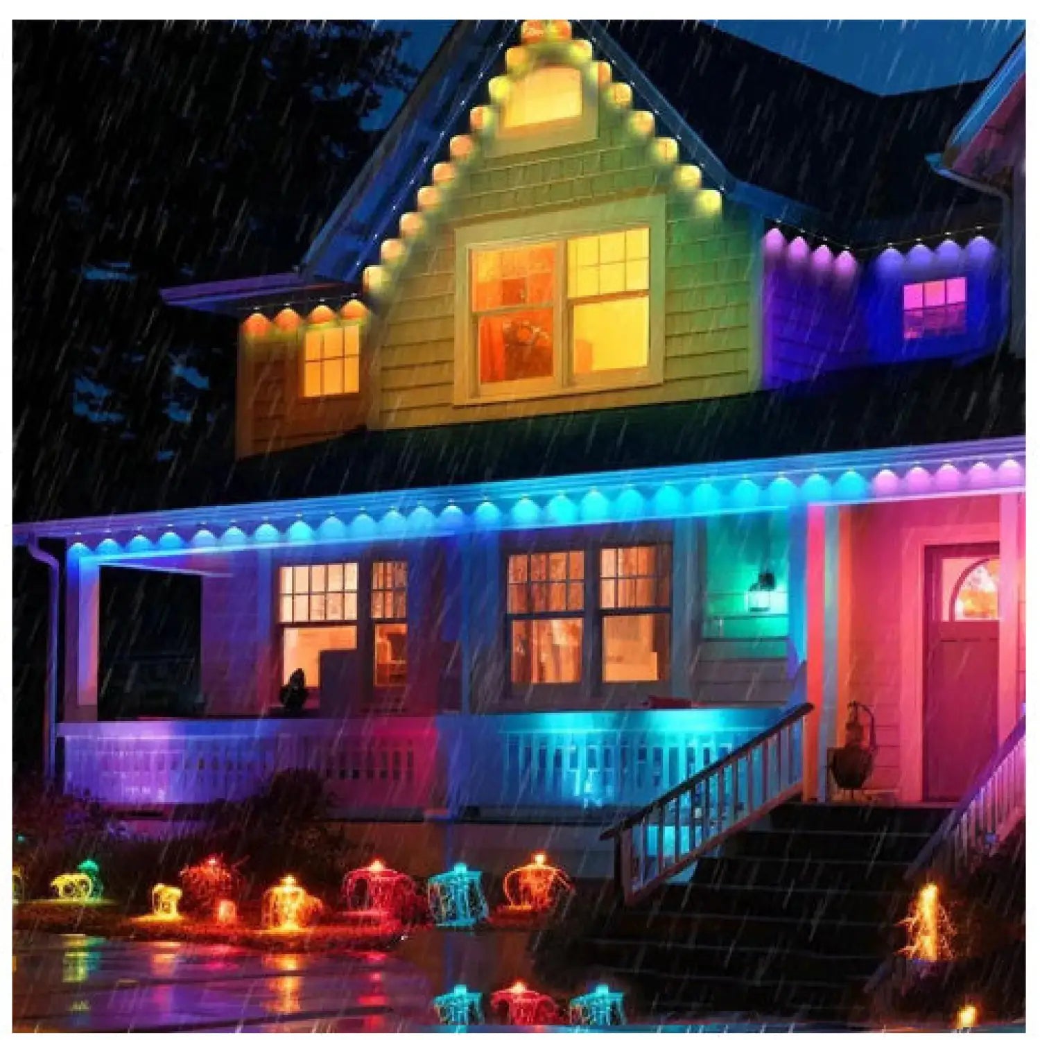 Outdoor LED Strip Light with RGB Effects for Garden and Wall Decor - Strip Light