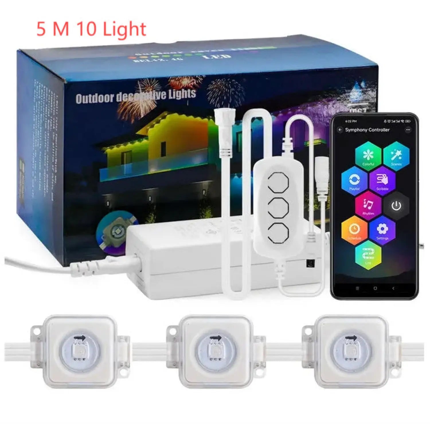 Outdoor LED Strip Light with RGB Effects for Garden and Wall Decor - Strip Light