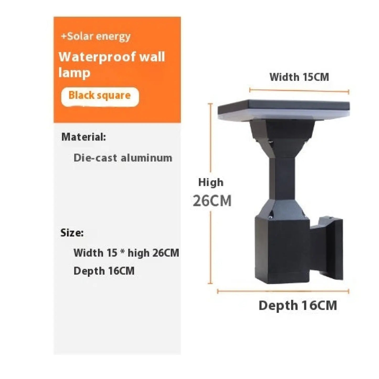 Outdoor Waterproof Led Wall Lamp Simple Terrace - Square 12W / Warm Light - 12V Hanging Light