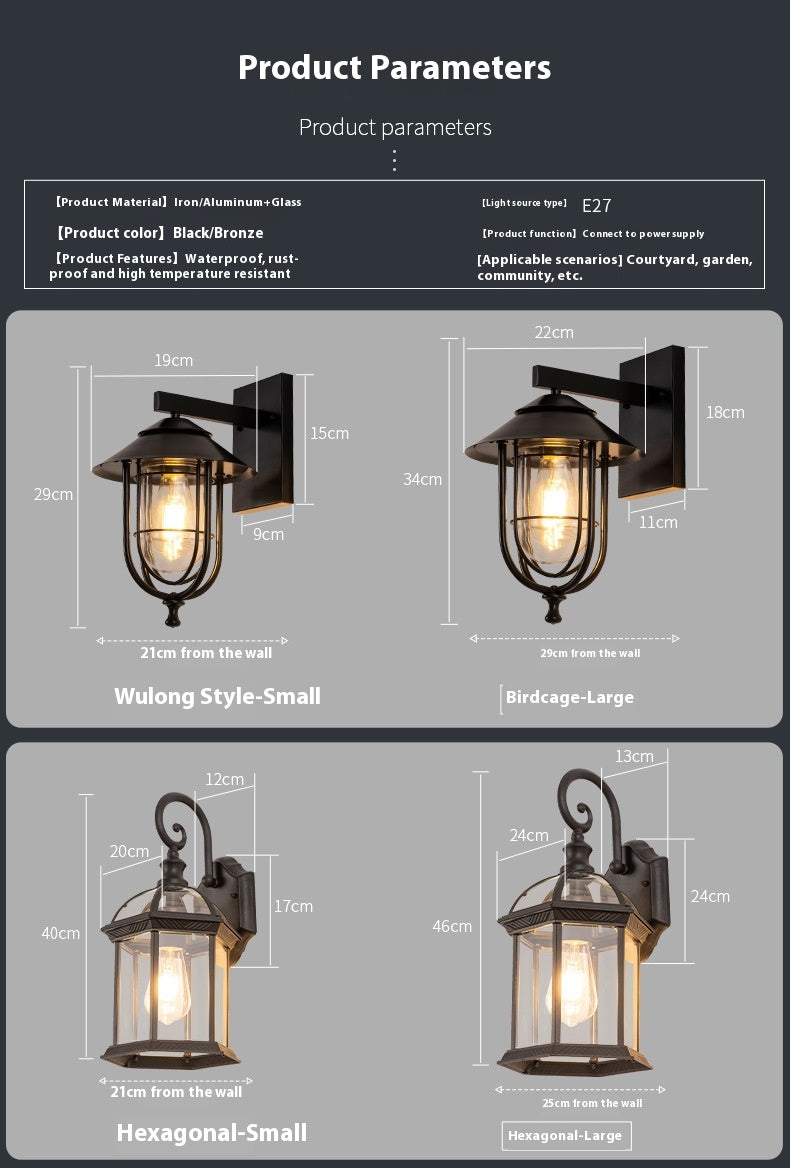 Outdoor Solar Lights for Wall with Waterproof for Garden & Patio - 12V Hanging Light