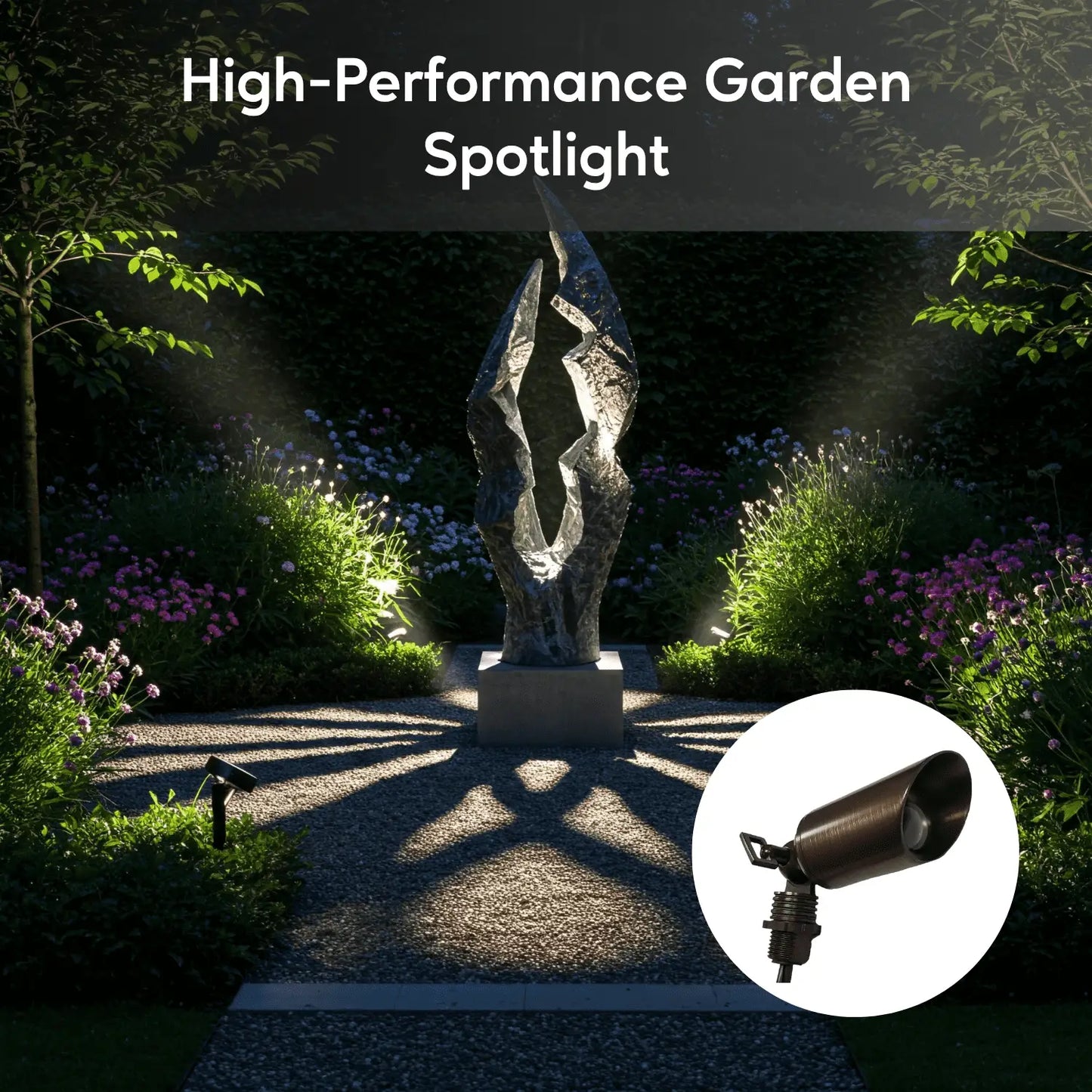 Outdoor Spotlight with Removable Angled Shroud Body - No Bulb - Spot Light