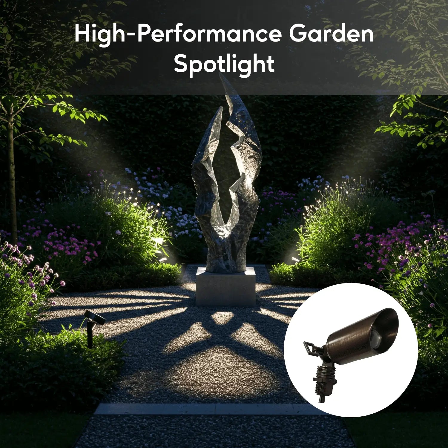 Outdoor Spotlight with Removable Angled Shroud Body - No Bulb - Spot Light