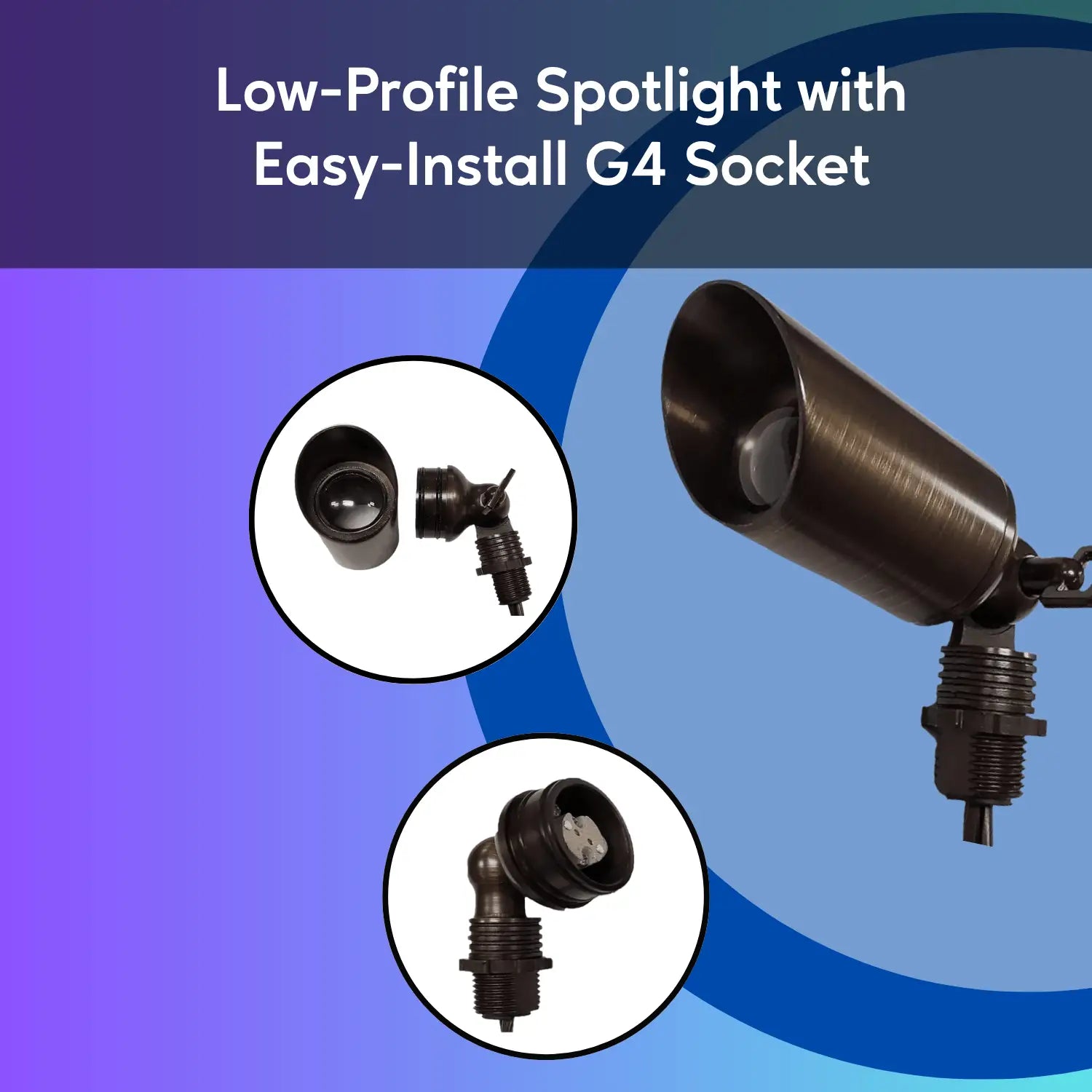 Outdoor Spotlight with Removable Angled Shroud Body - No Bulb - Spot Light