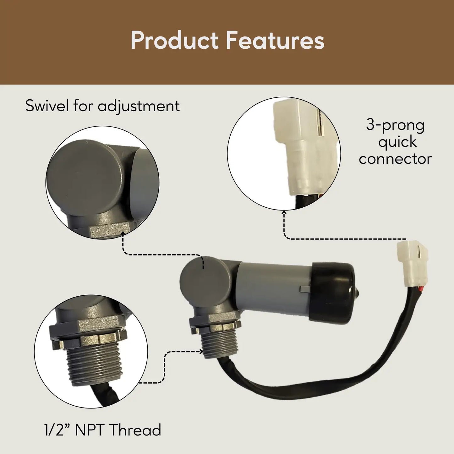 Photocell with Watertight Cover & Quick Connector - 120 Volts / 1800 Watts / Grey - Transformer