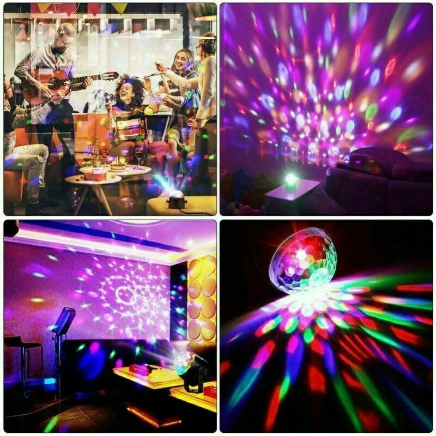 Portable Disco Party Light with LED & Sound Feature for Dance DJ and Events - Black - Light Fixture
