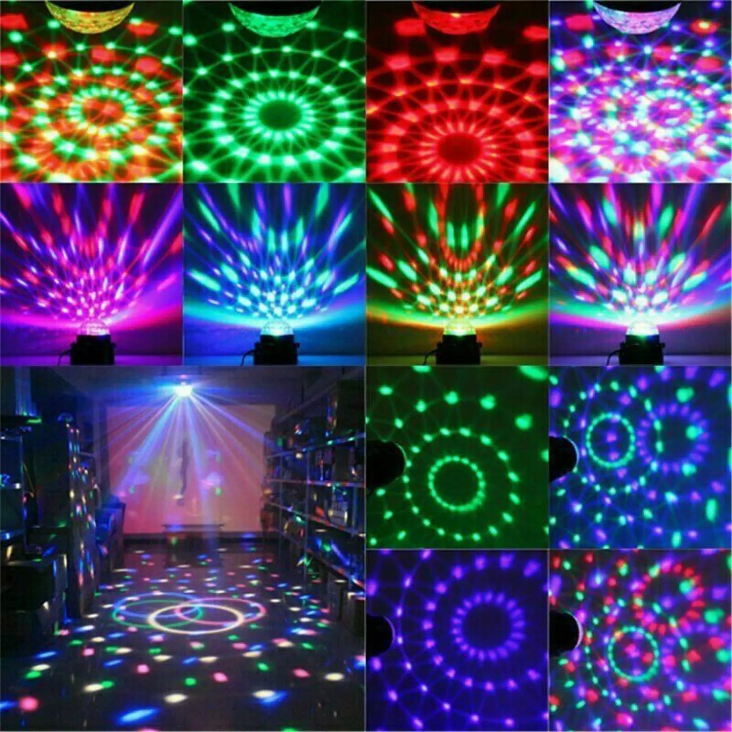 Portable Disco Party Light with LED & Sound Feature for Dance DJ and Events - Black - Light Fixture