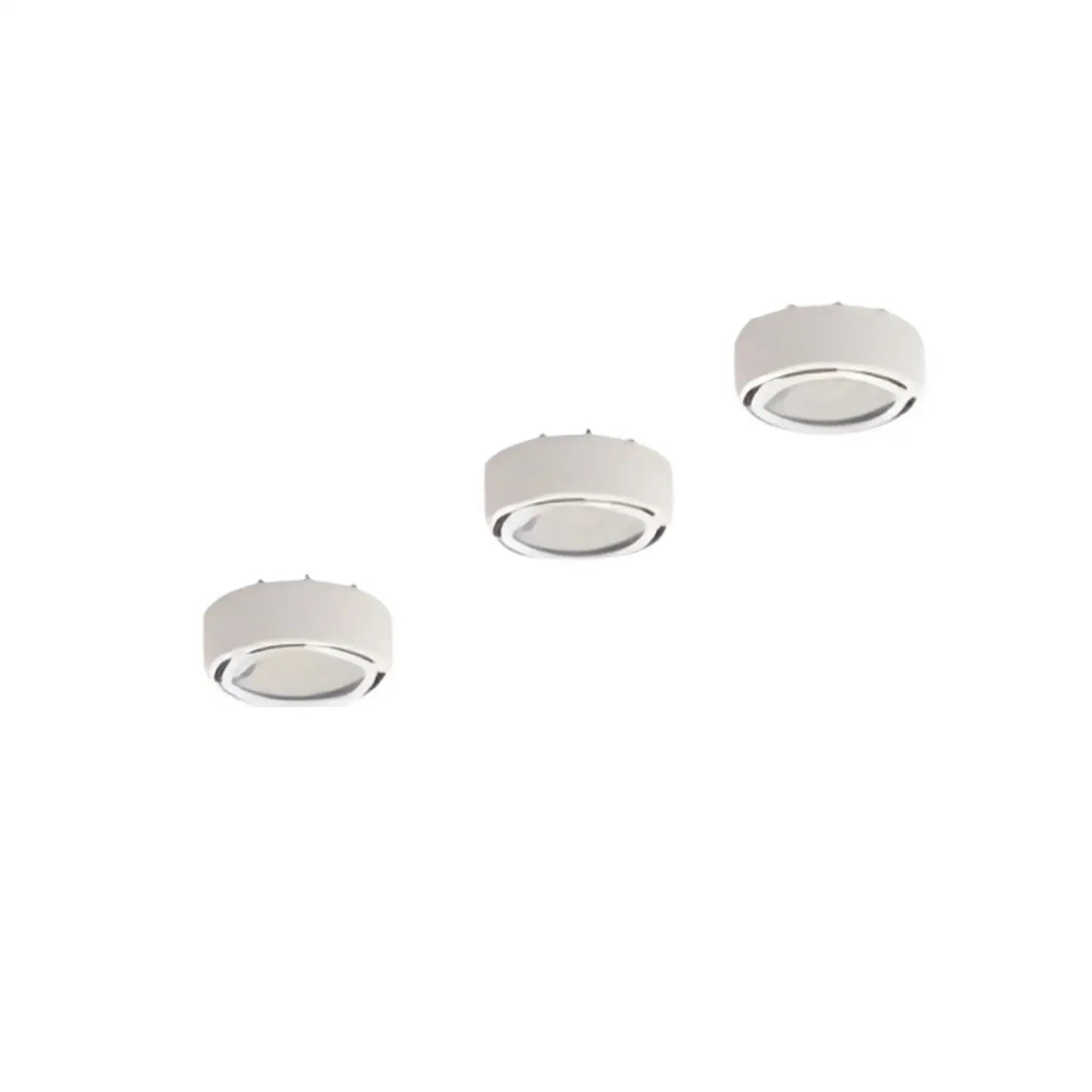 Puck Lights 12W 120V 3000K Dimmable Set with Mount Options & Plug-In - White - Undercabinet Light