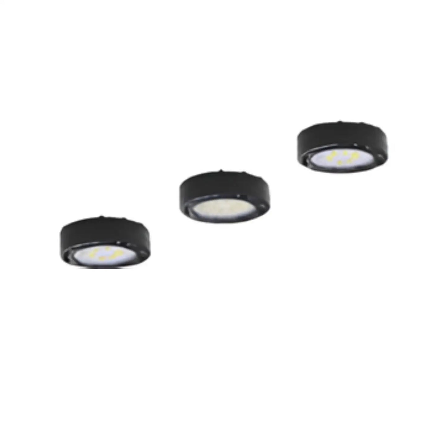 Puck Lights 12W 120V 3000K Dimmable Set with Mount Options & Plug-In - Black - Undercabinet Light