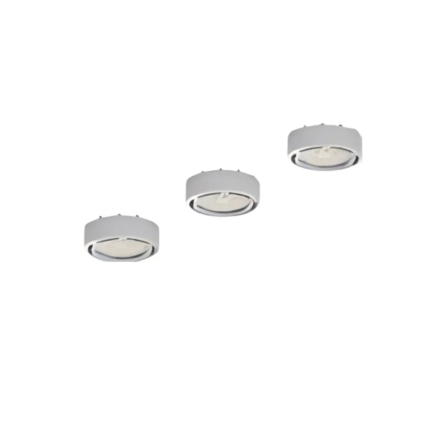 Puck Lights 12W 120V 3000K Dimmable Set with Mount Options & Plug-In - Nickel - Undercabinet Light