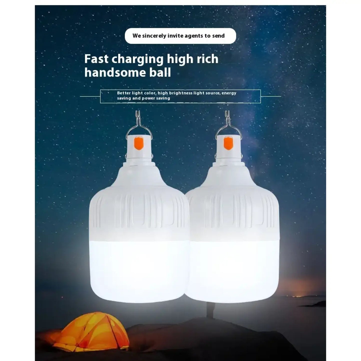 Rechargeable LED Light Bulb Lights with Portable Battery Power 12V Hanging Light
