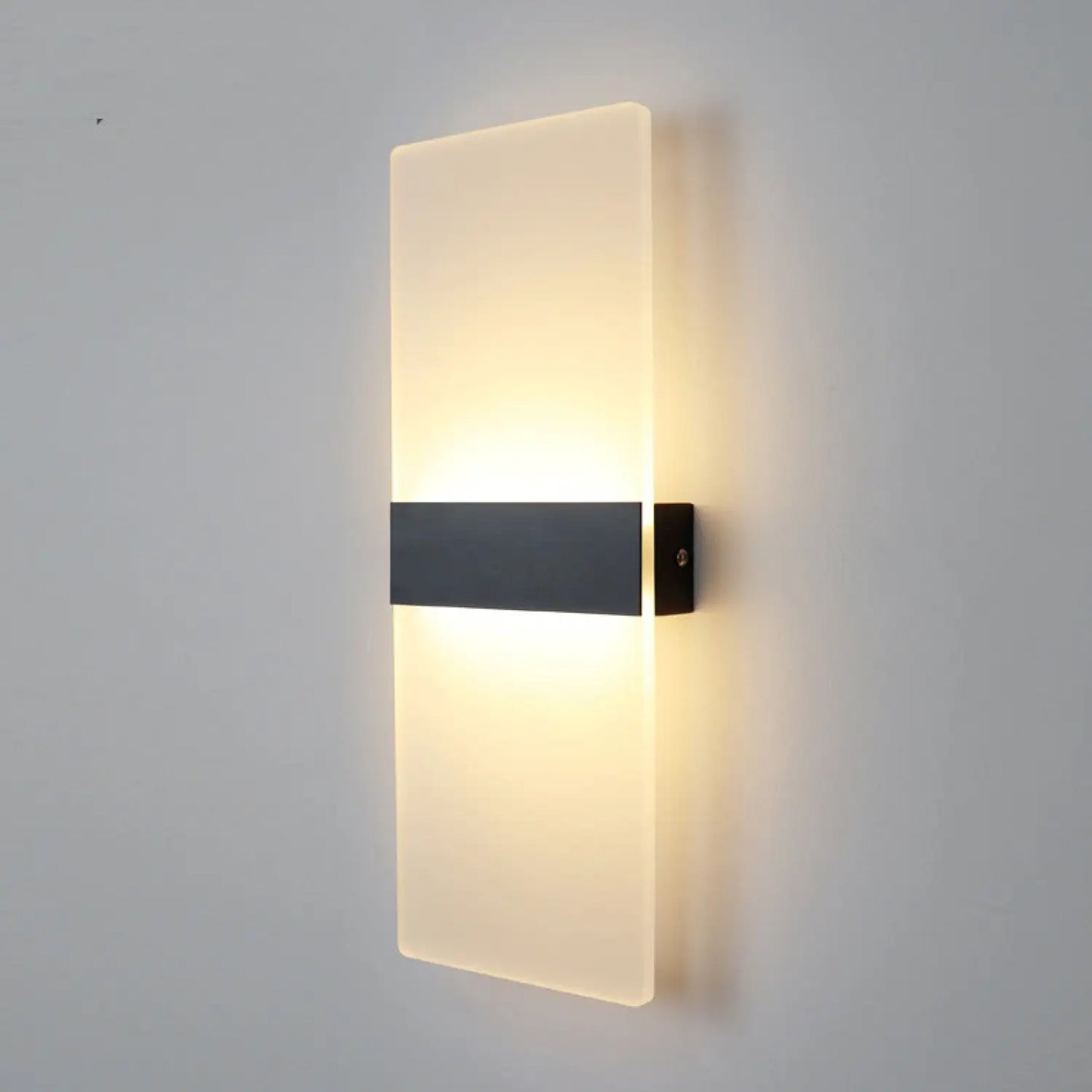 Rectangle Light Fixture with LED for Aisles Corridors and Rooms - Black section 40x15cm10 watts / White light - Wall