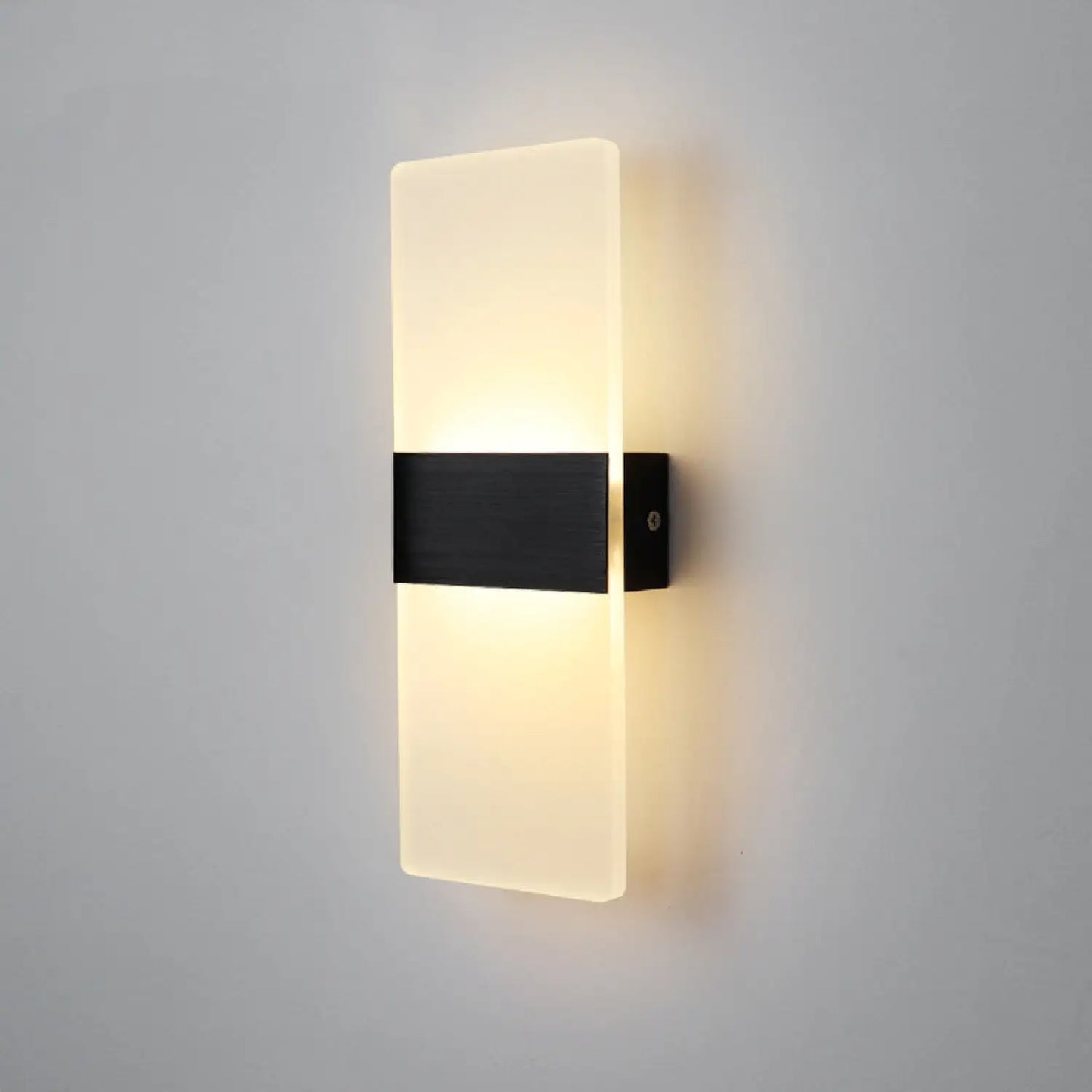 Rectangle Light Fixture with LED for Aisles Corridors and Rooms - Black Model 27x10cm6 Watt / White light - Wall Mount