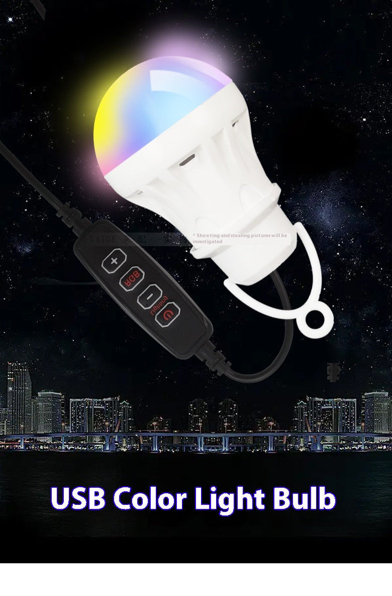 RGB Magic Color 5V Mobile Power Bulb Low Voltage Led - USB Magic Light Bulb - 12V Hanging Light