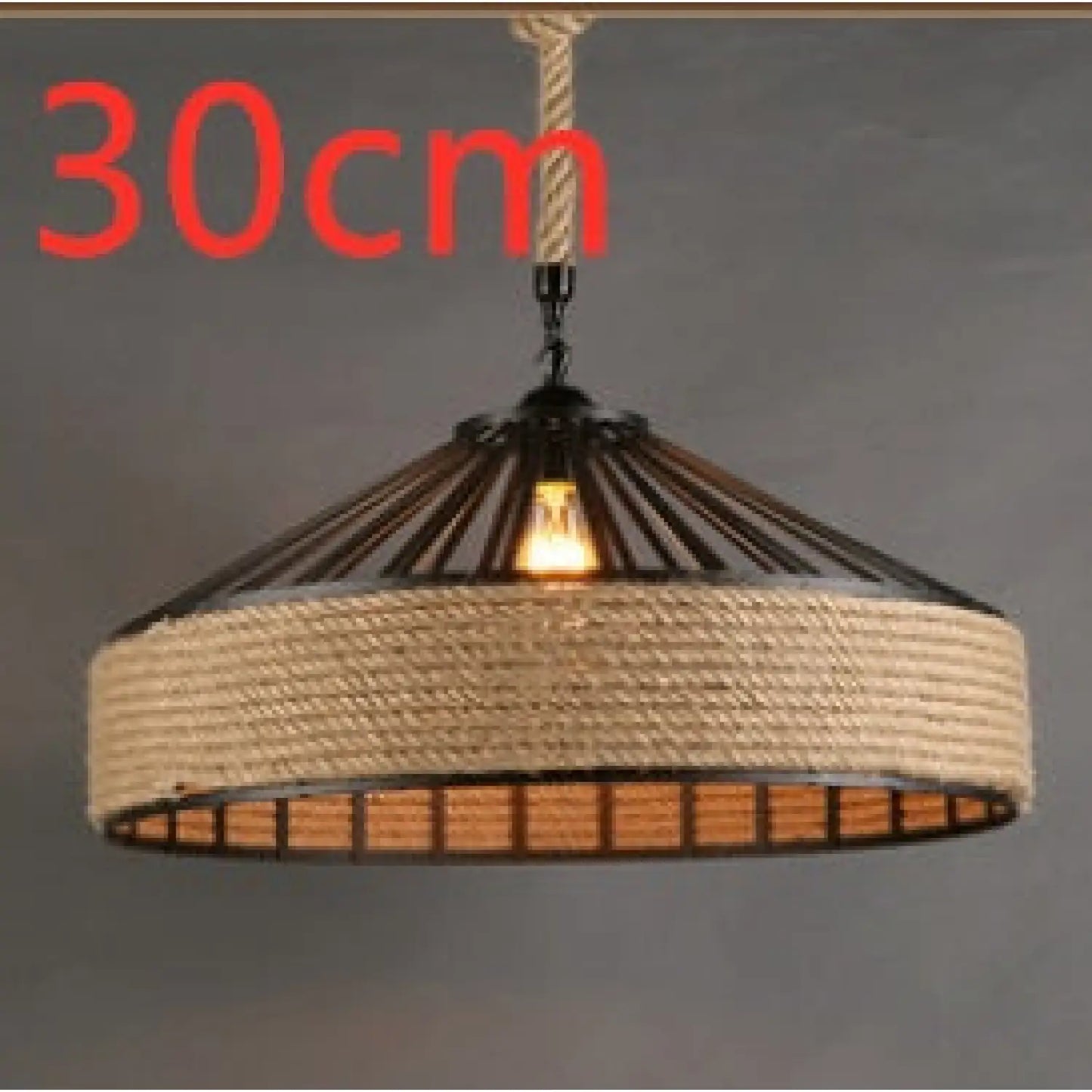 American Country Hemp Rope Restaurant Chandelier Personality Nordic Clothing Store Milk Tea Shop Round Wrought Iron LED