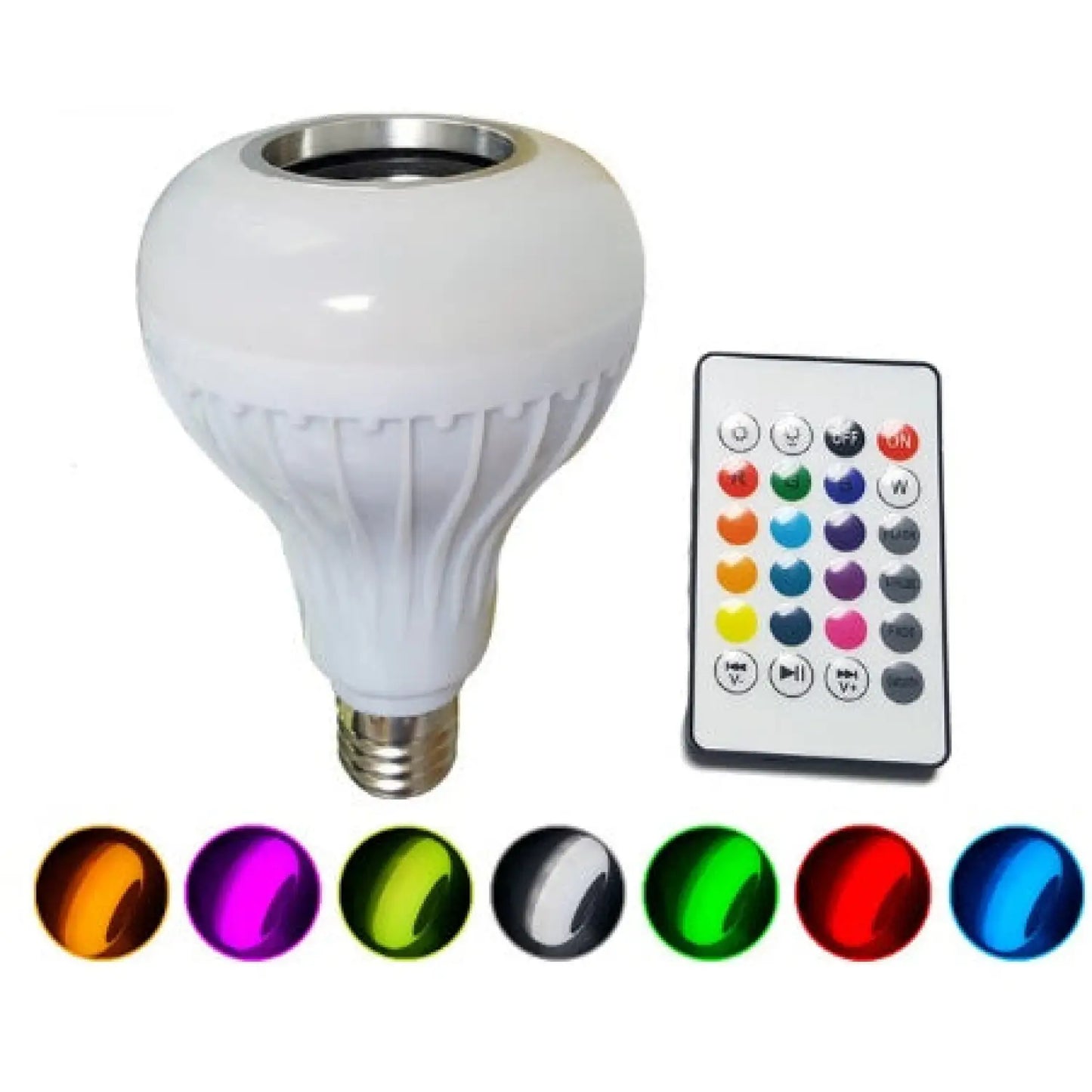 Seven-Color LED Bulb with Remote Control & Wireless Audio - Bulb using remote