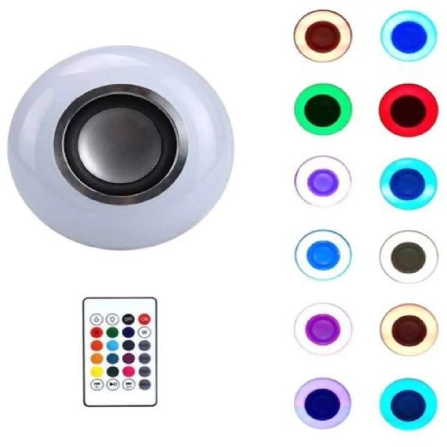 Seven-Color LED Bulb with Remote Control & Wireless Audio - Bulb using remote