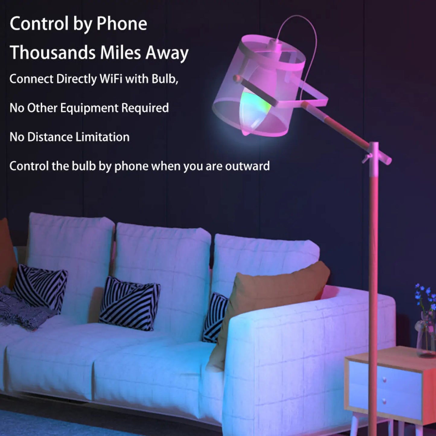 Smart LED Lamps | E14 RGB CW WW Dimmable Bulb with Voice Control - Photo Color / RGB / 220V US - LED bulb