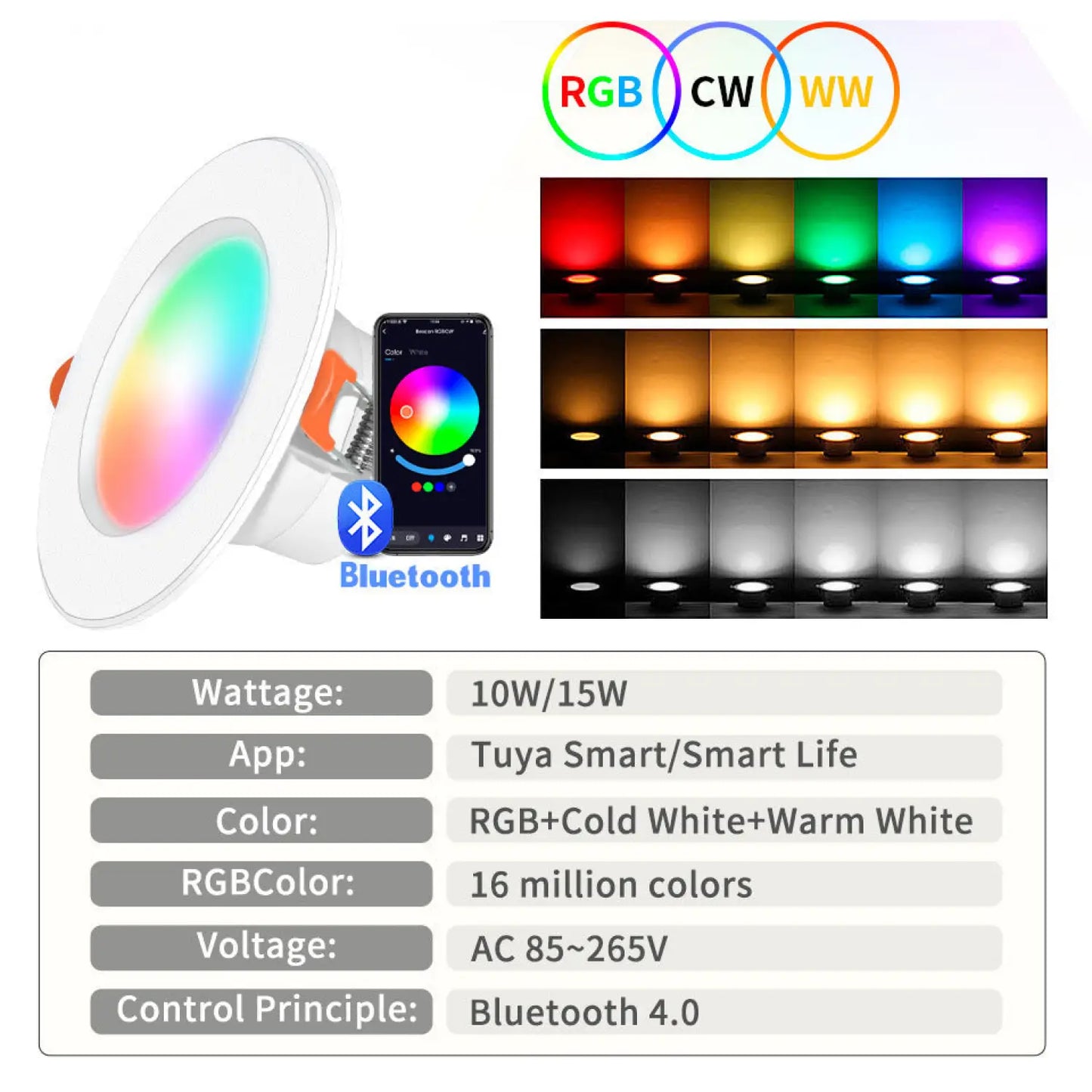 Graffiti Bluetooth Smart Downlight Voice Control Full Color Dimming Speaker Five way Light 12V Hanging Light