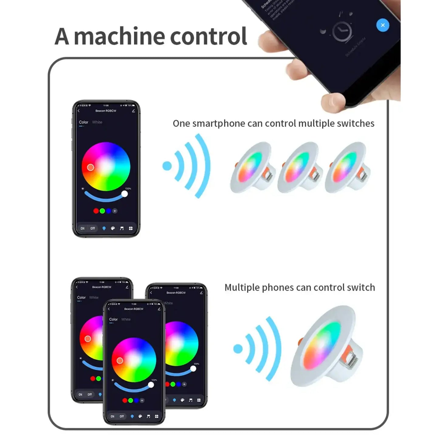 Graffiti Bluetooth Smart Downlight Voice Control Full Color Dimming Speaker Five way Light 12V Hanging Light