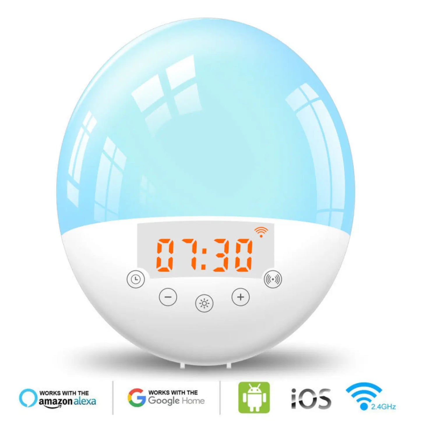 Smart Wakeup Light Alarm Clock with Sunrise Simulation and Voice Control - US Version - Light Fixture