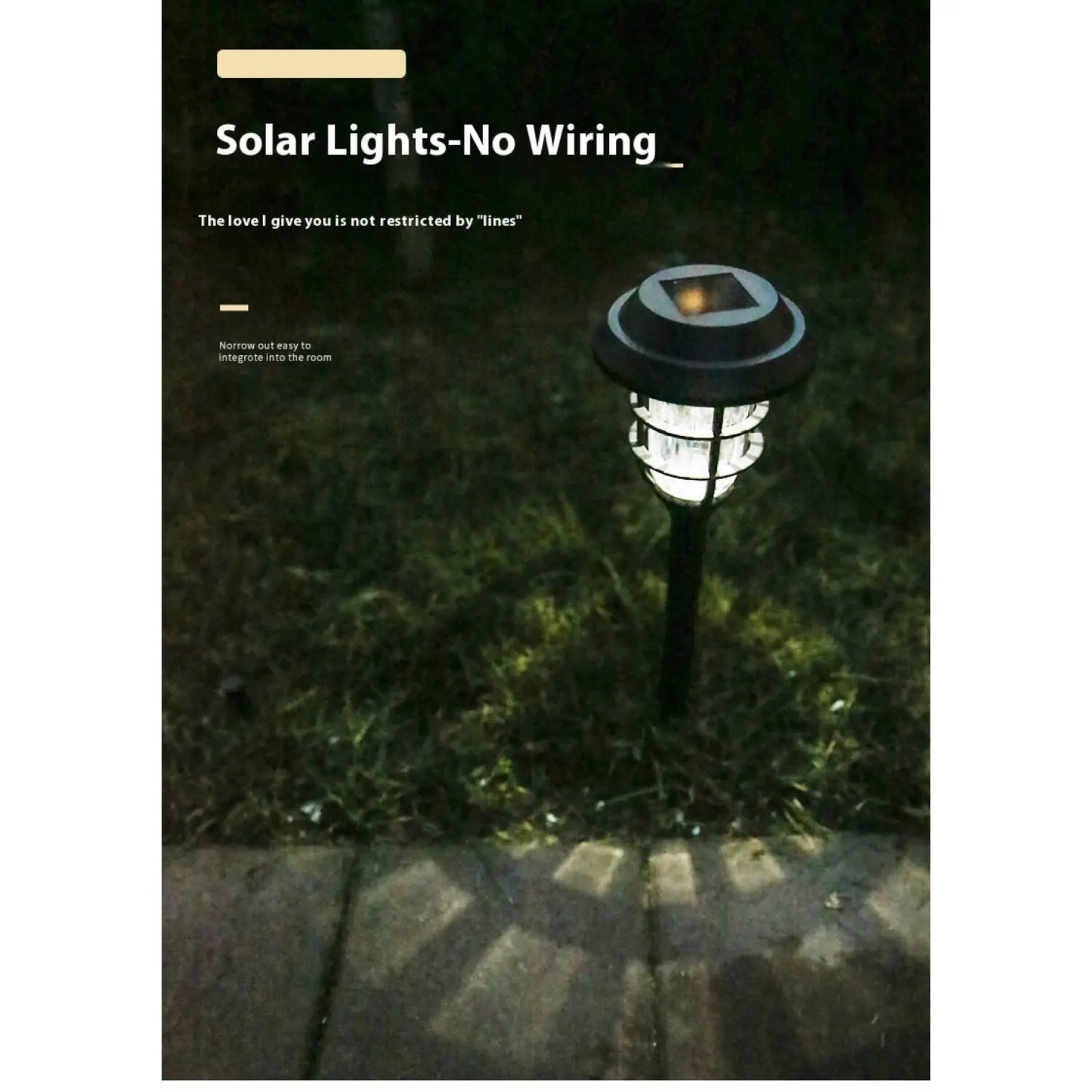Solar LED Light for Garden with Modern Stripe Design for Outdoors - Solar Garden Lamp - 12V Hanging Light