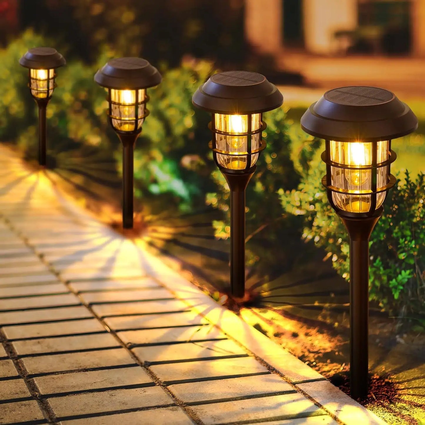 Solar LED Light for Garden with Modern Stripe Design for Outdoors - Solar Garden Lamp - 12V Hanging Light
