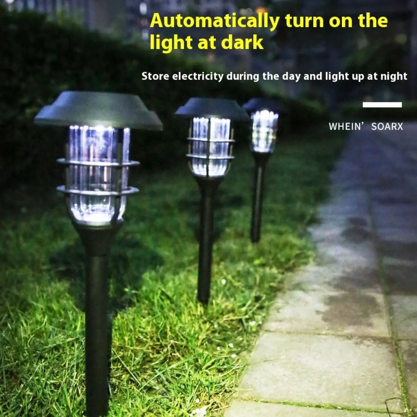Solar LED Light for Garden with Modern Stripe Design for Outdoors - Solar Garden Lamp - 12V Hanging Light