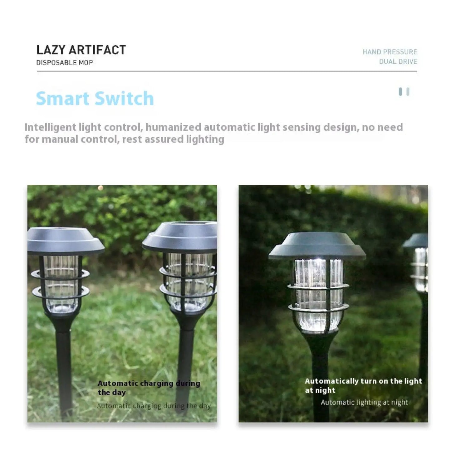 Solar LED Light for Garden with Modern Stripe Design for Outdoors - Solar Garden Lamp - 12V Hanging Light