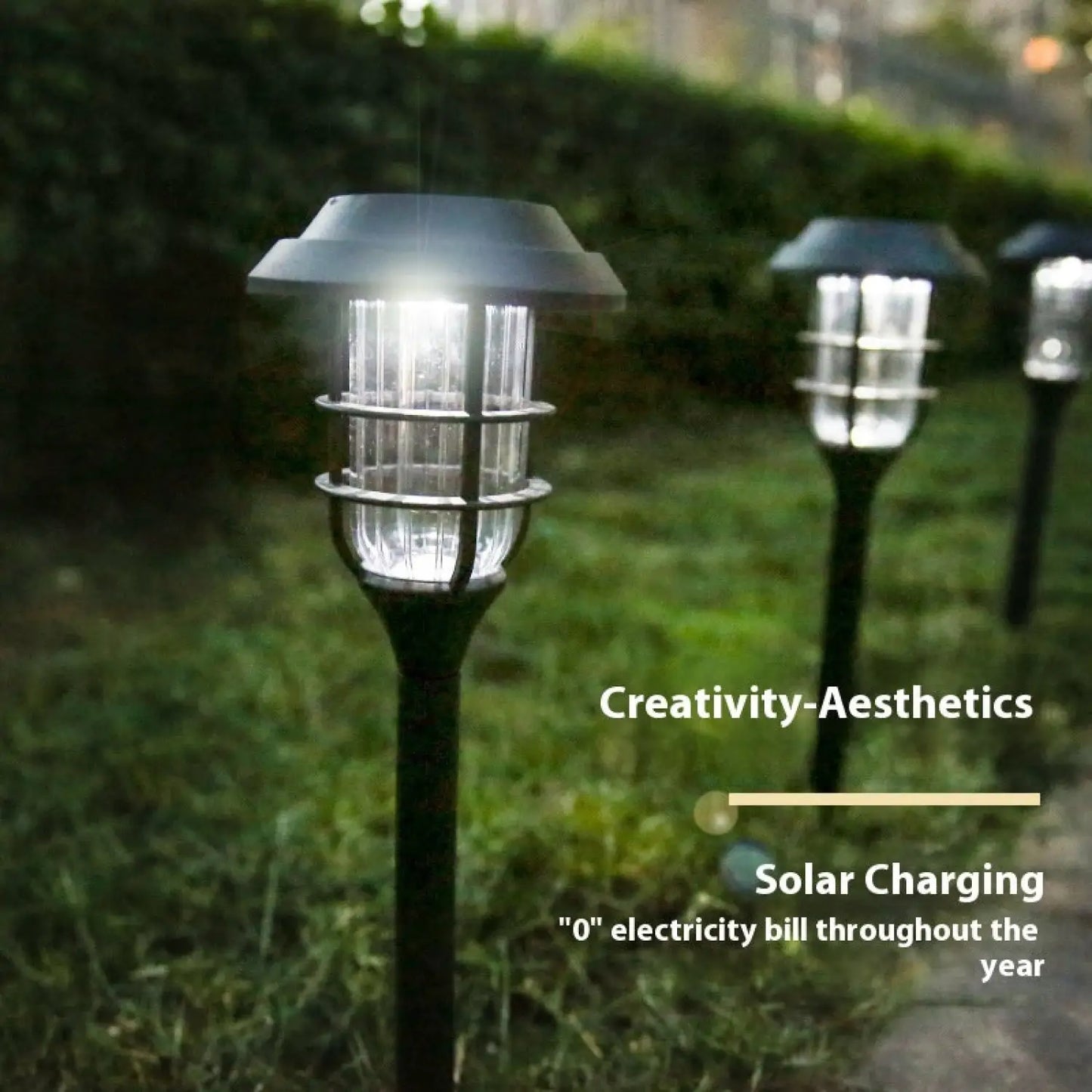 Solar LED Light for Garden with Modern Stripe Design for Outdoors - Solar Garden Lamp - 12V Hanging Light